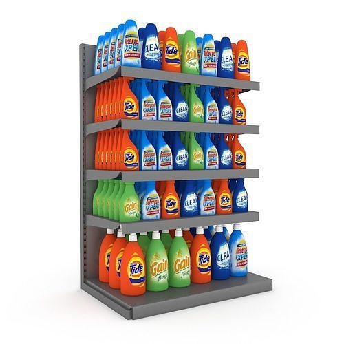 cleaning product market stand 06 Low-poly 3D model