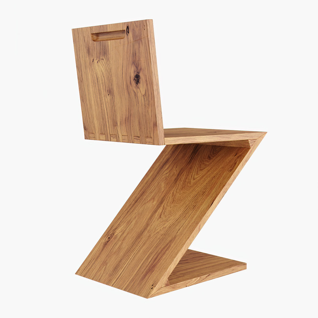 Zig Zag chair Low-poly 3D model_2