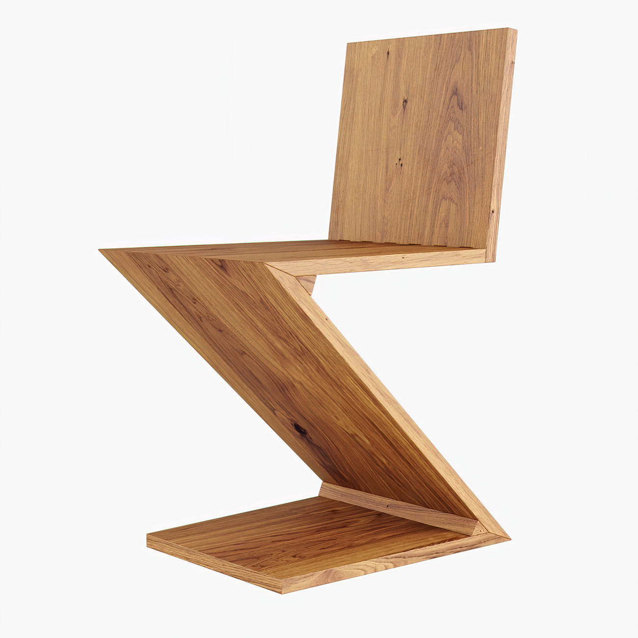 Zig Zag chair Low-poly 3D model_1