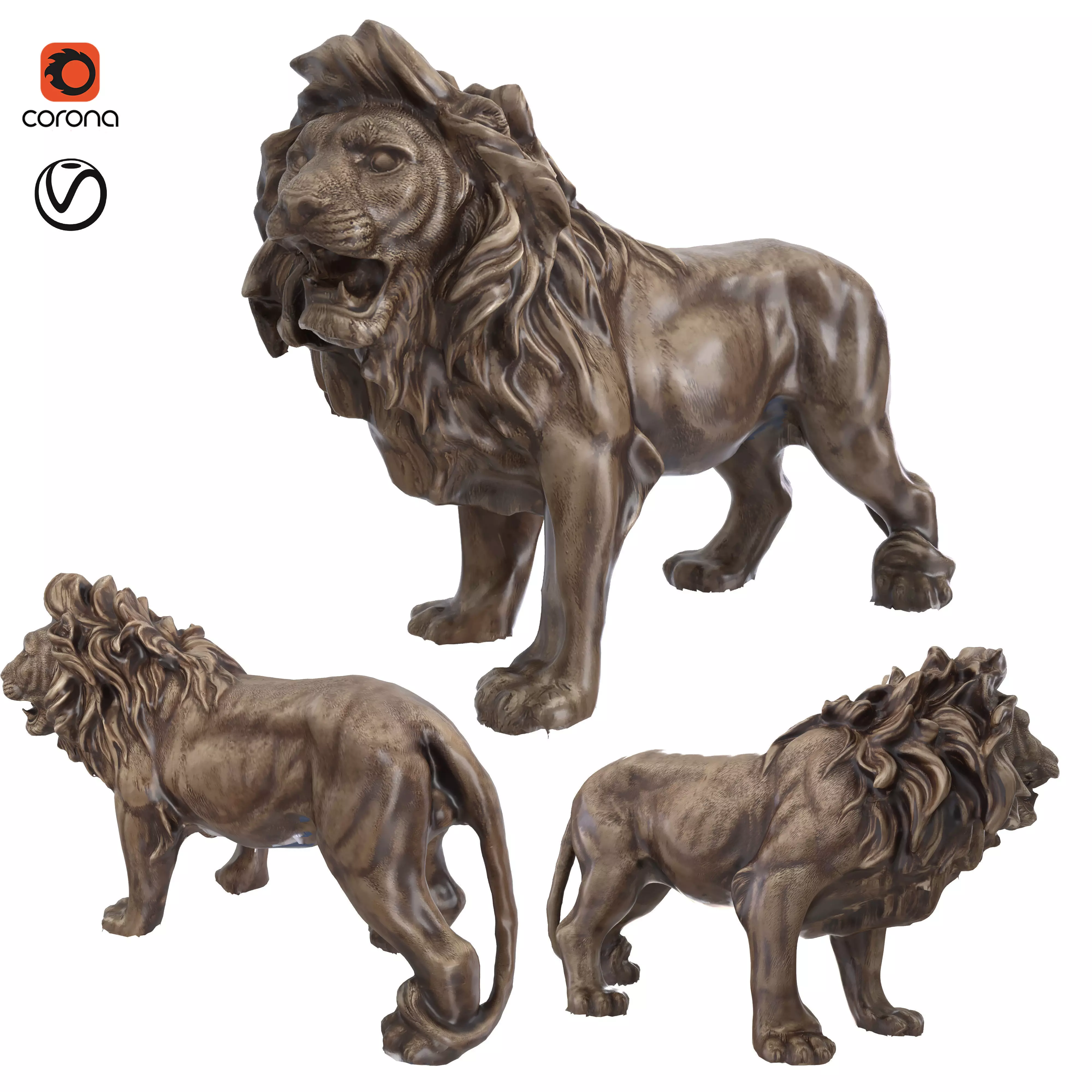 lion sculpt 1 3D model_0