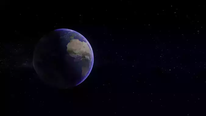 International Space Station ISS Earth and the Sun Low-poly 3D model