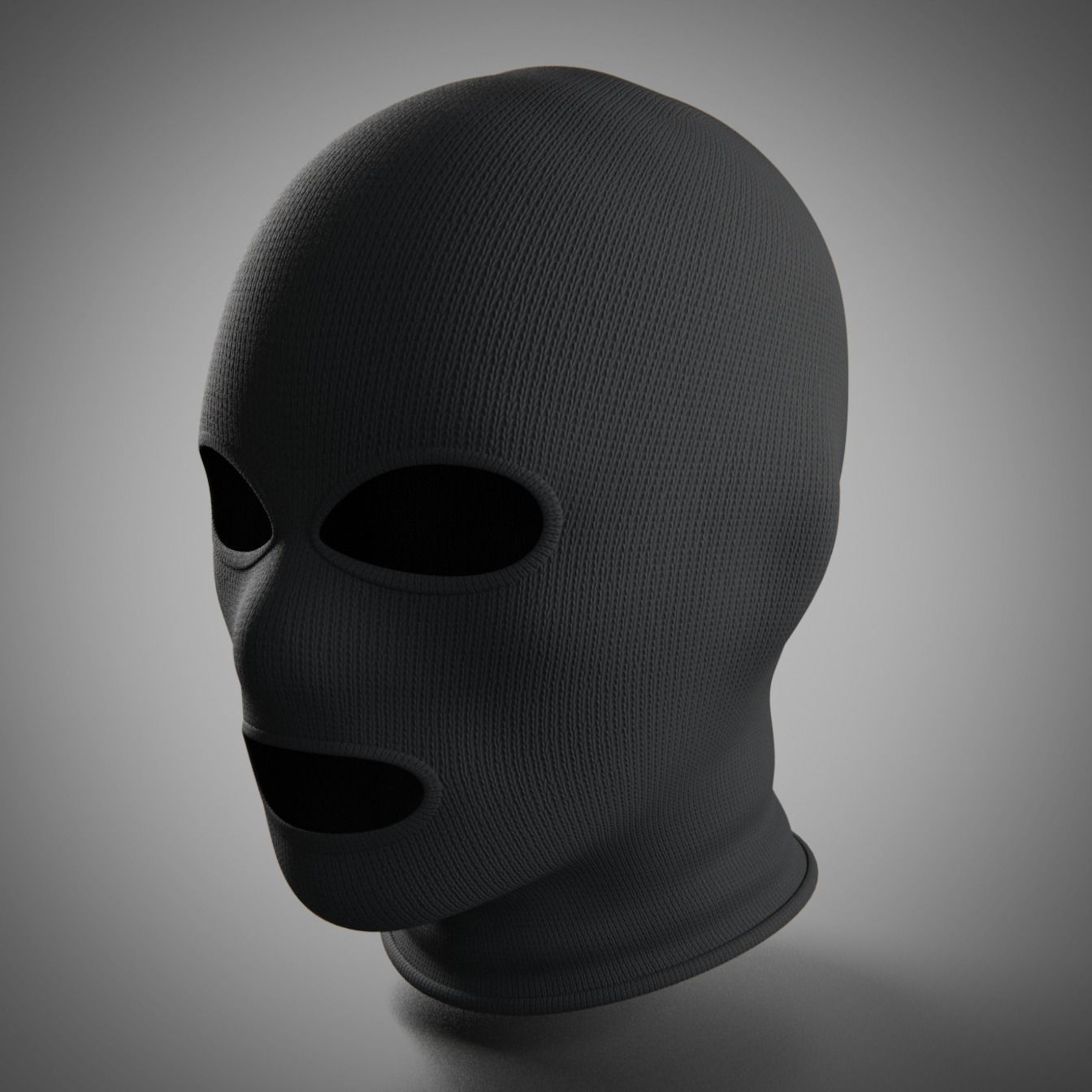 Low and High-poly Fabric Balaclava multi-color set Low-poly 3D model_5