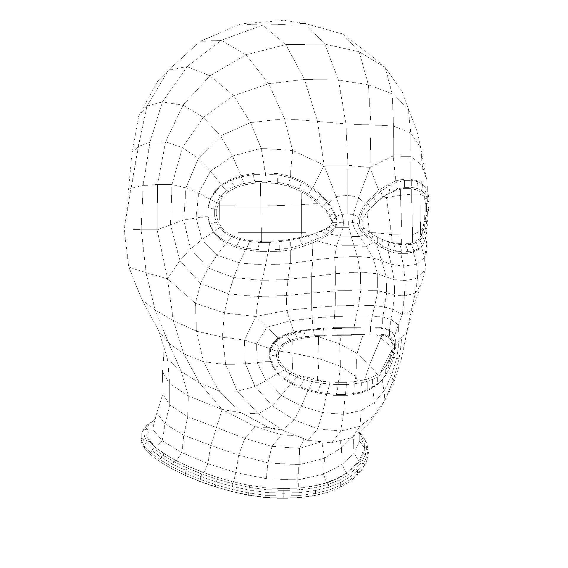Low and High-poly Fabric Balaclava multi-color set Low-poly 3D model_25