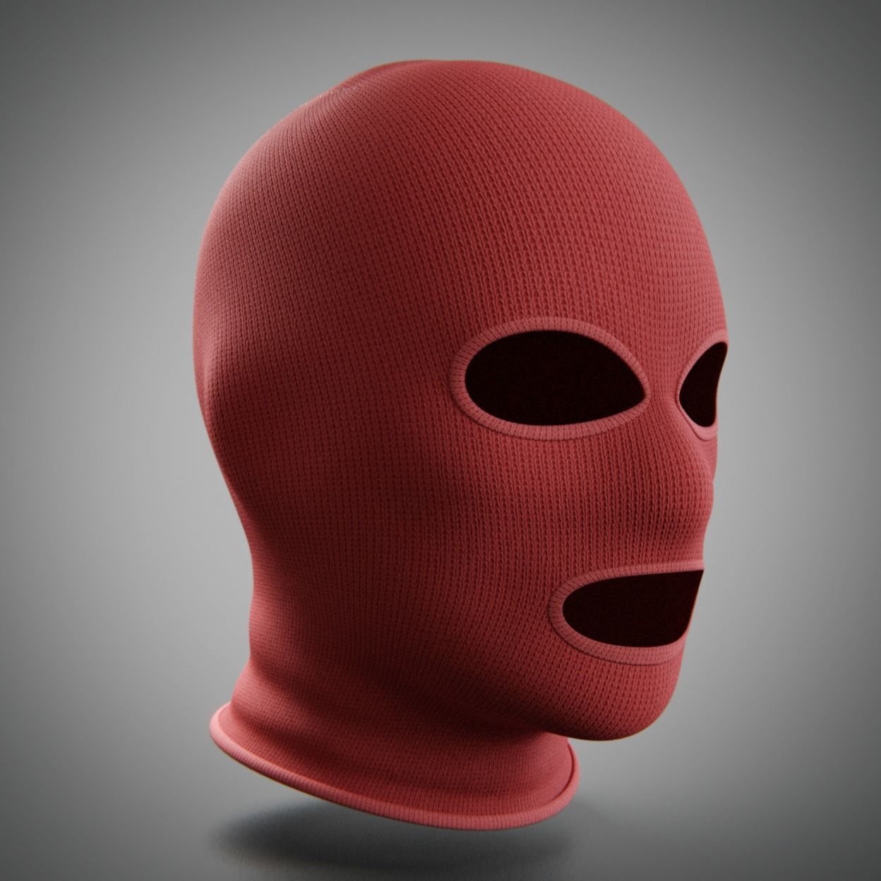 Low and High-poly Fabric Balaclava multi-color set Low-poly 3D model_6