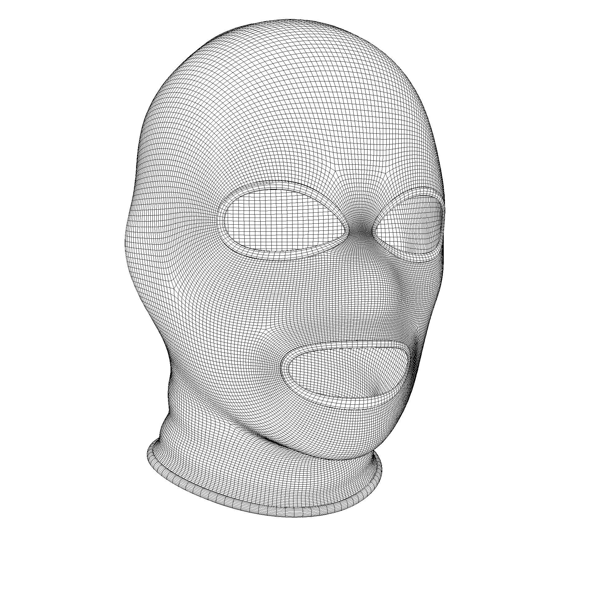 Low and High-poly Fabric Balaclava multi-color set Low-poly 3D model_30
