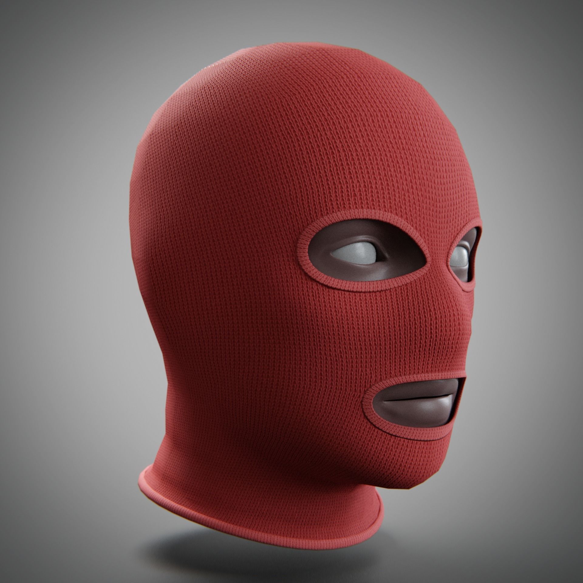 Low and High-poly Fabric Balaclava multi-color set Low-poly 3D model_21