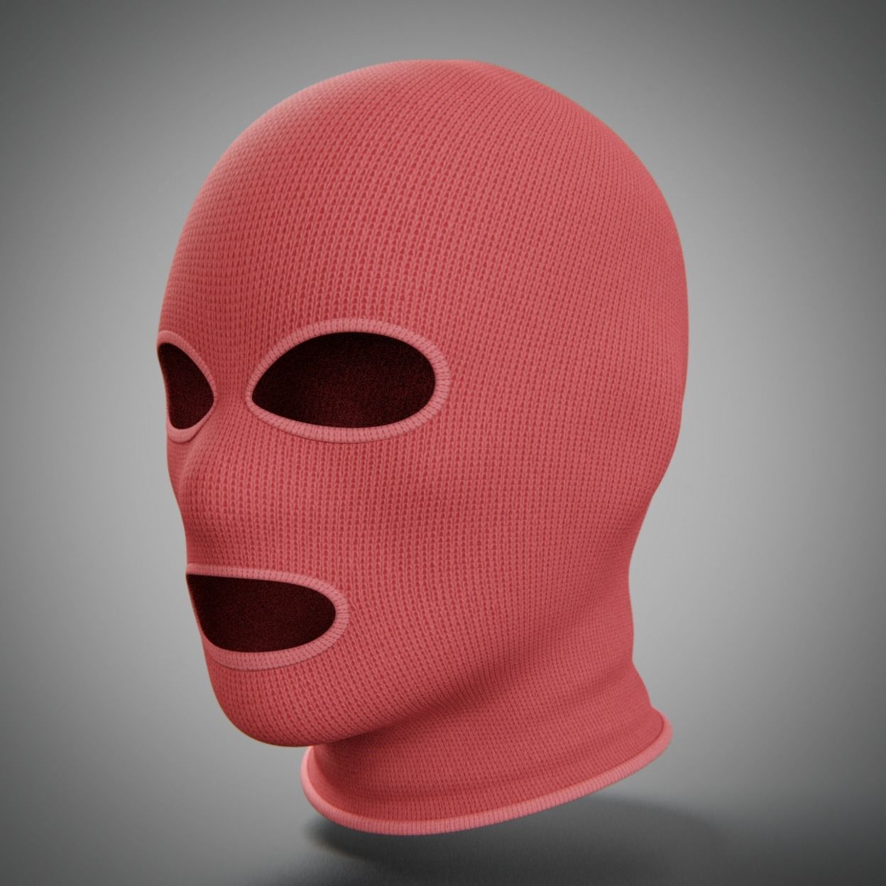 Low and High-poly Fabric Balaclava multi-color set Low-poly 3D model_9