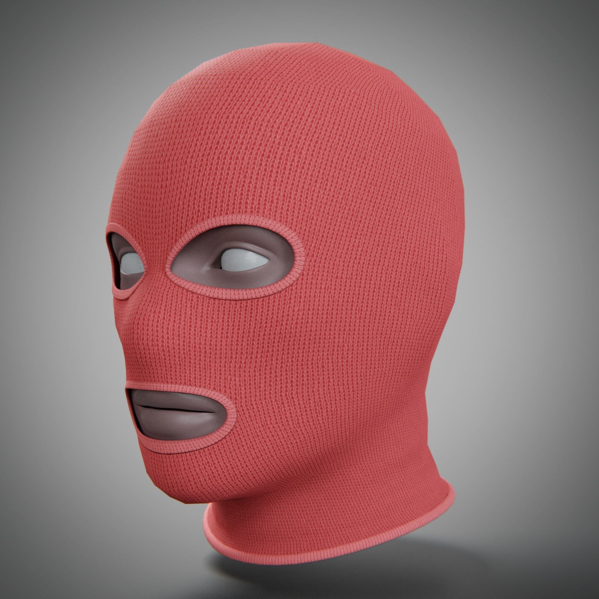 Low and High-poly Fabric Balaclava multi-color set Low-poly 3D model_23