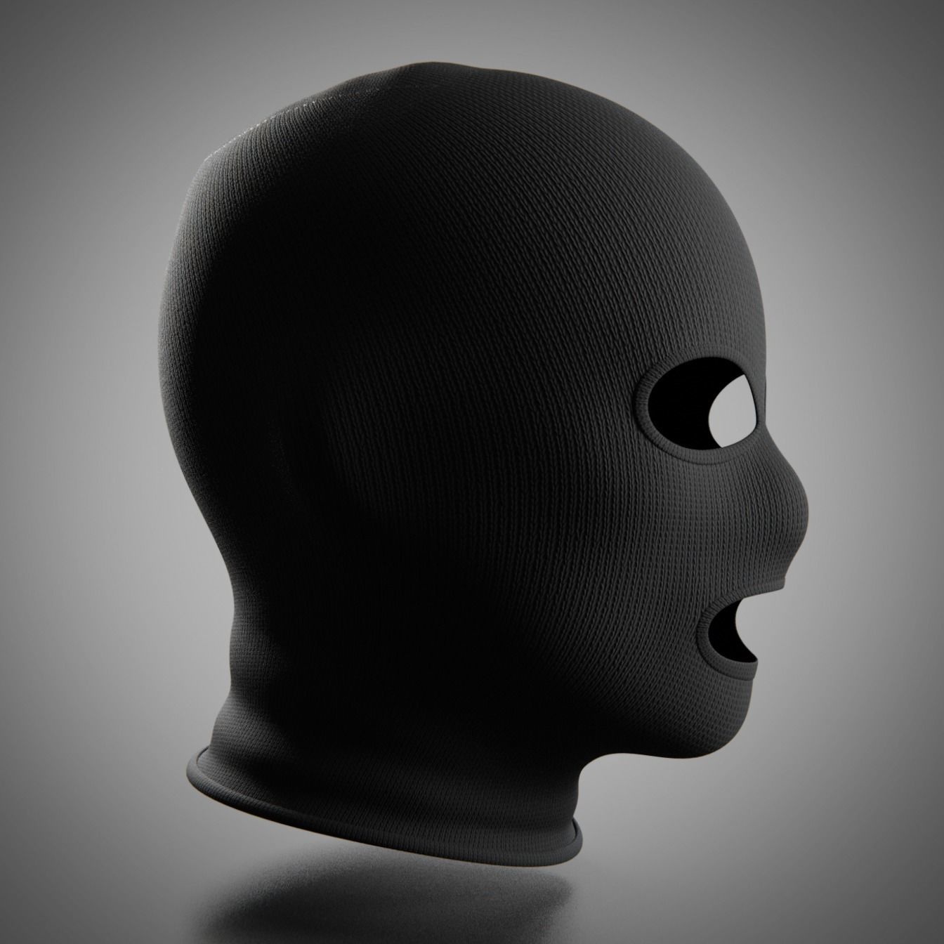 Low and High-poly Fabric Balaclava multi-color set Low-poly 3D model_2