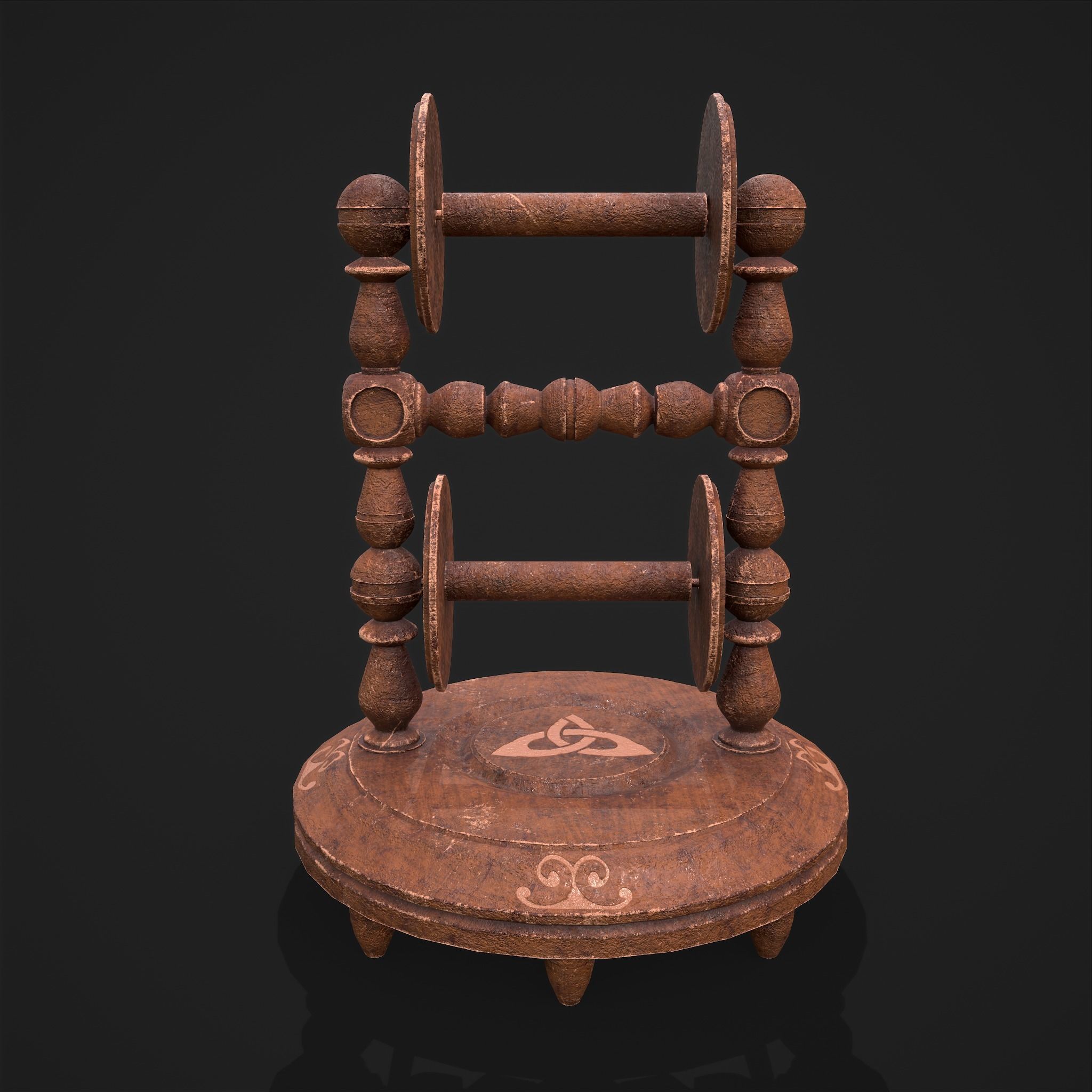 Scrolls Shelf and Holder 3D Model Collection_53