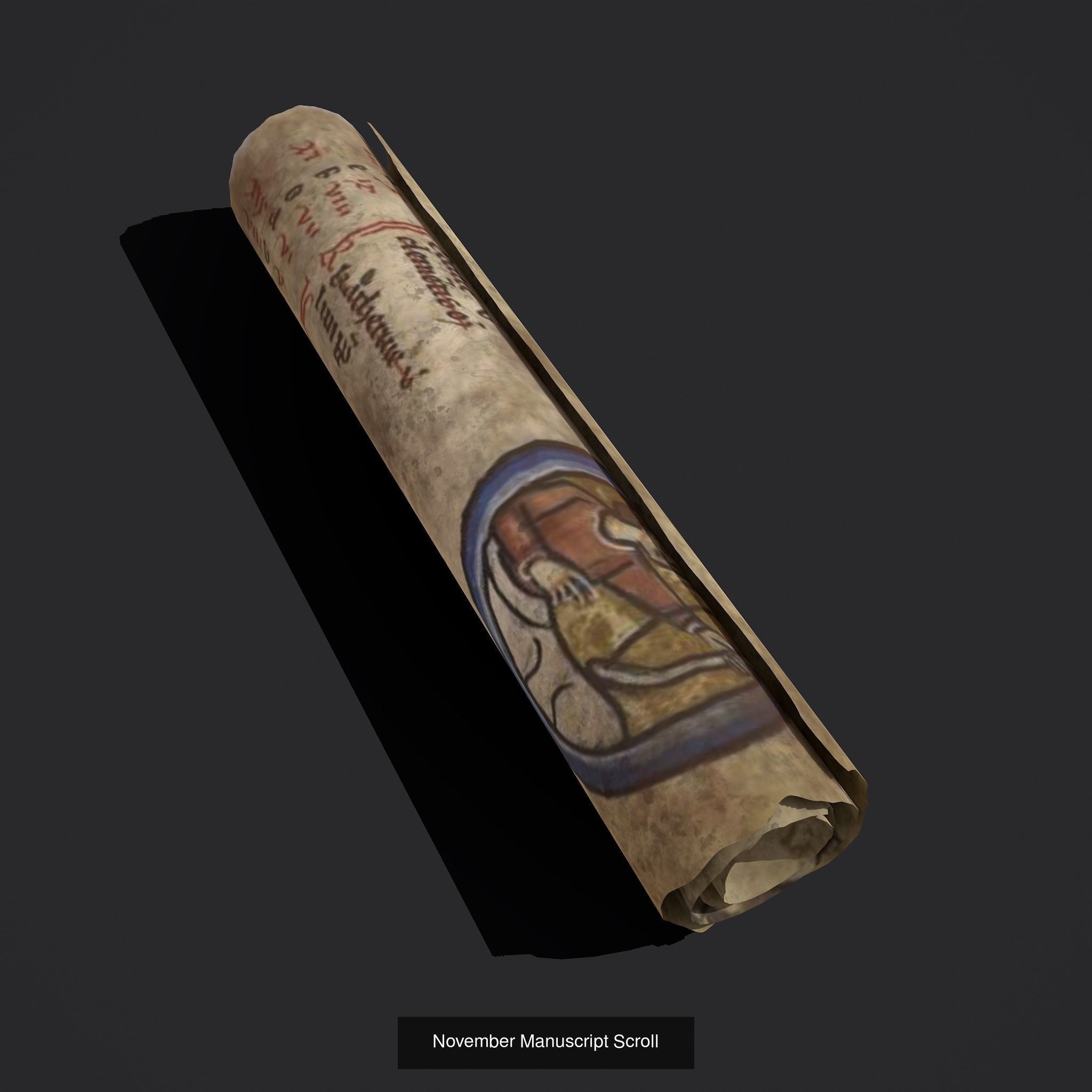 Scrolls Shelf and Holder 3D Model Collection_20