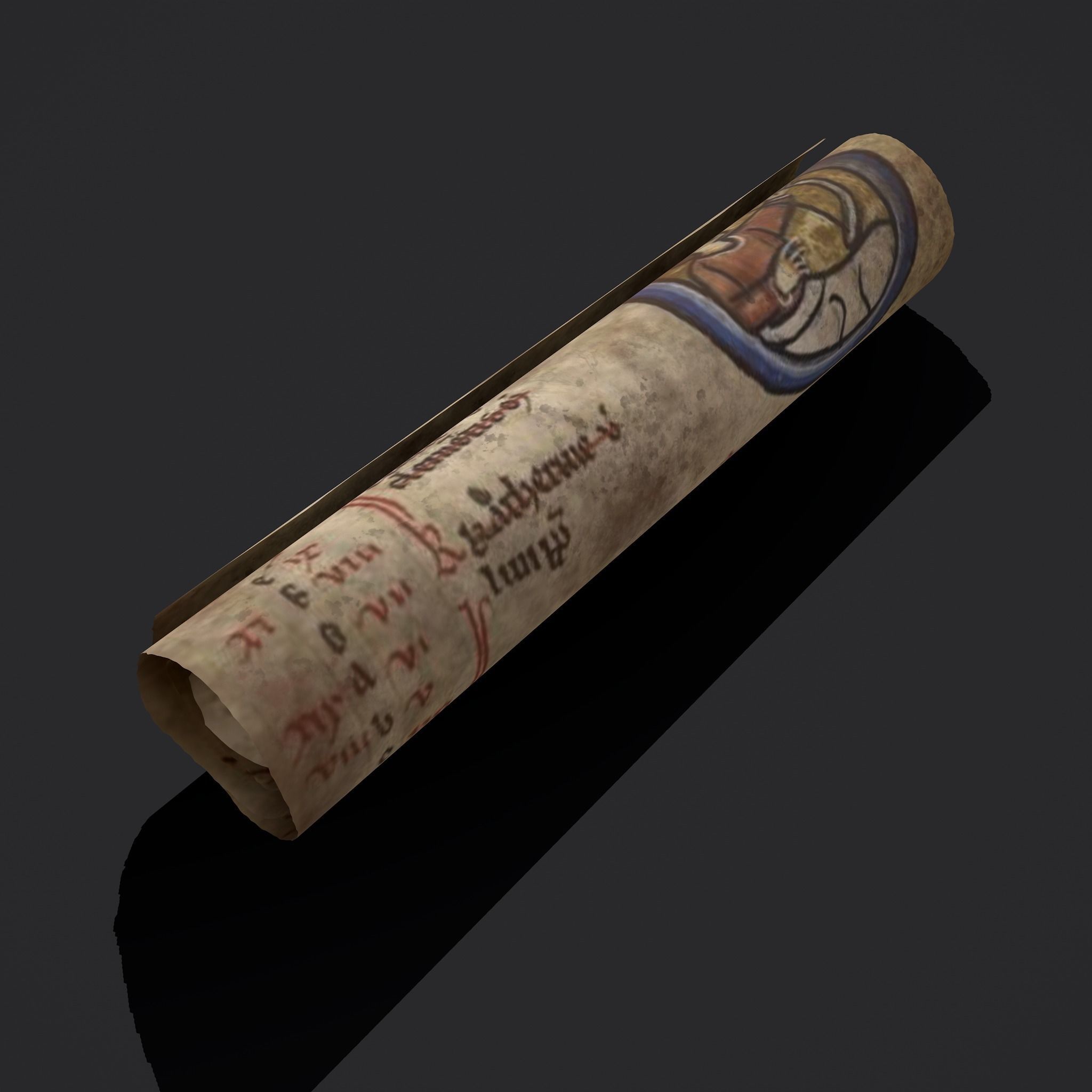 Scrolls Shelf and Holder 3D Model Collection_124