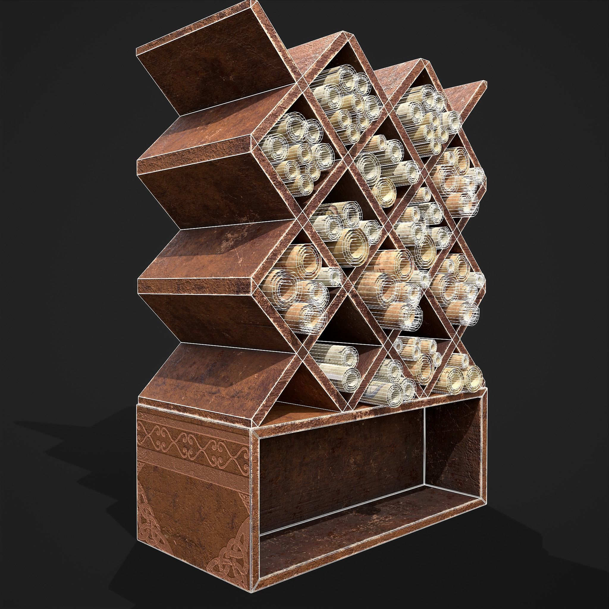 Scrolls Shelf and Holder 3D Model Collection_144