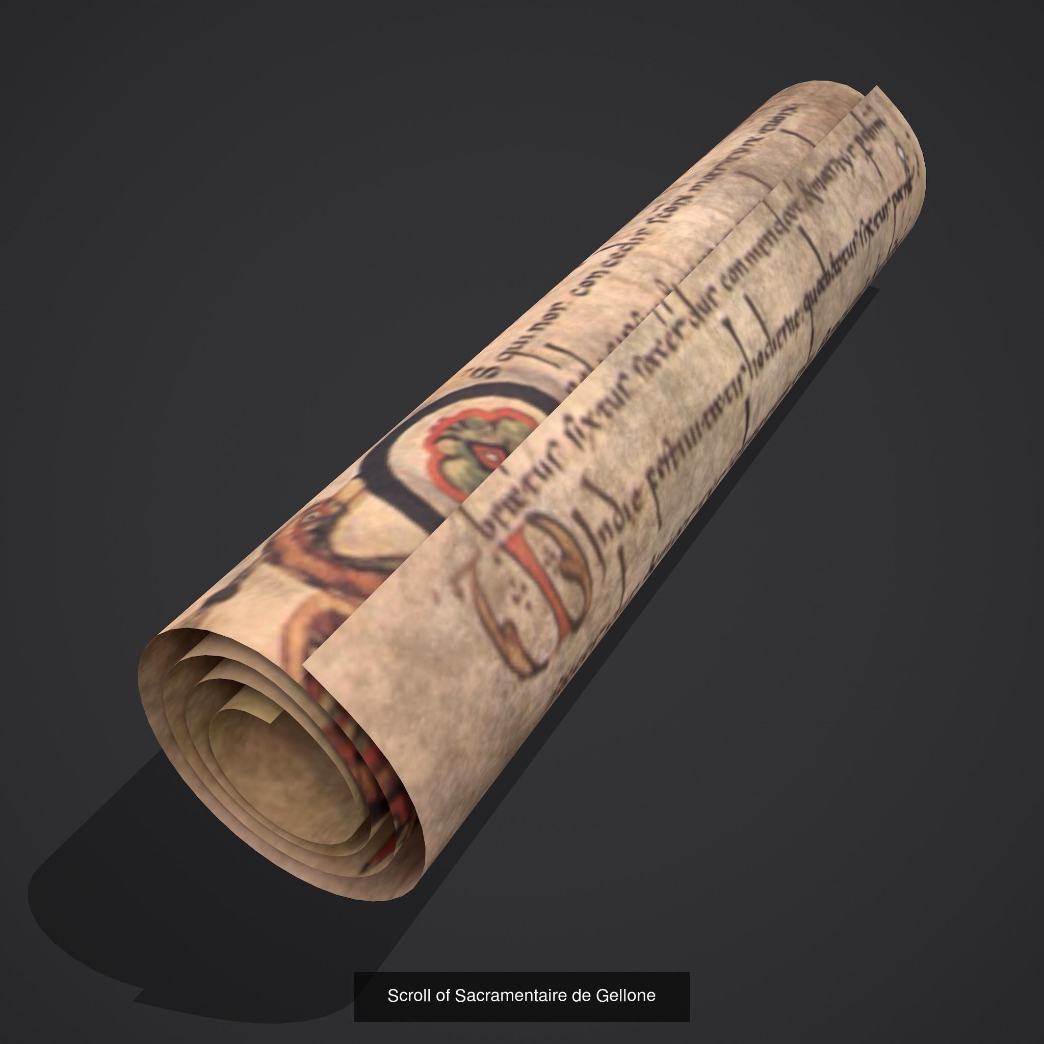 Scrolls Shelf and Holder 3D Model Collection_18