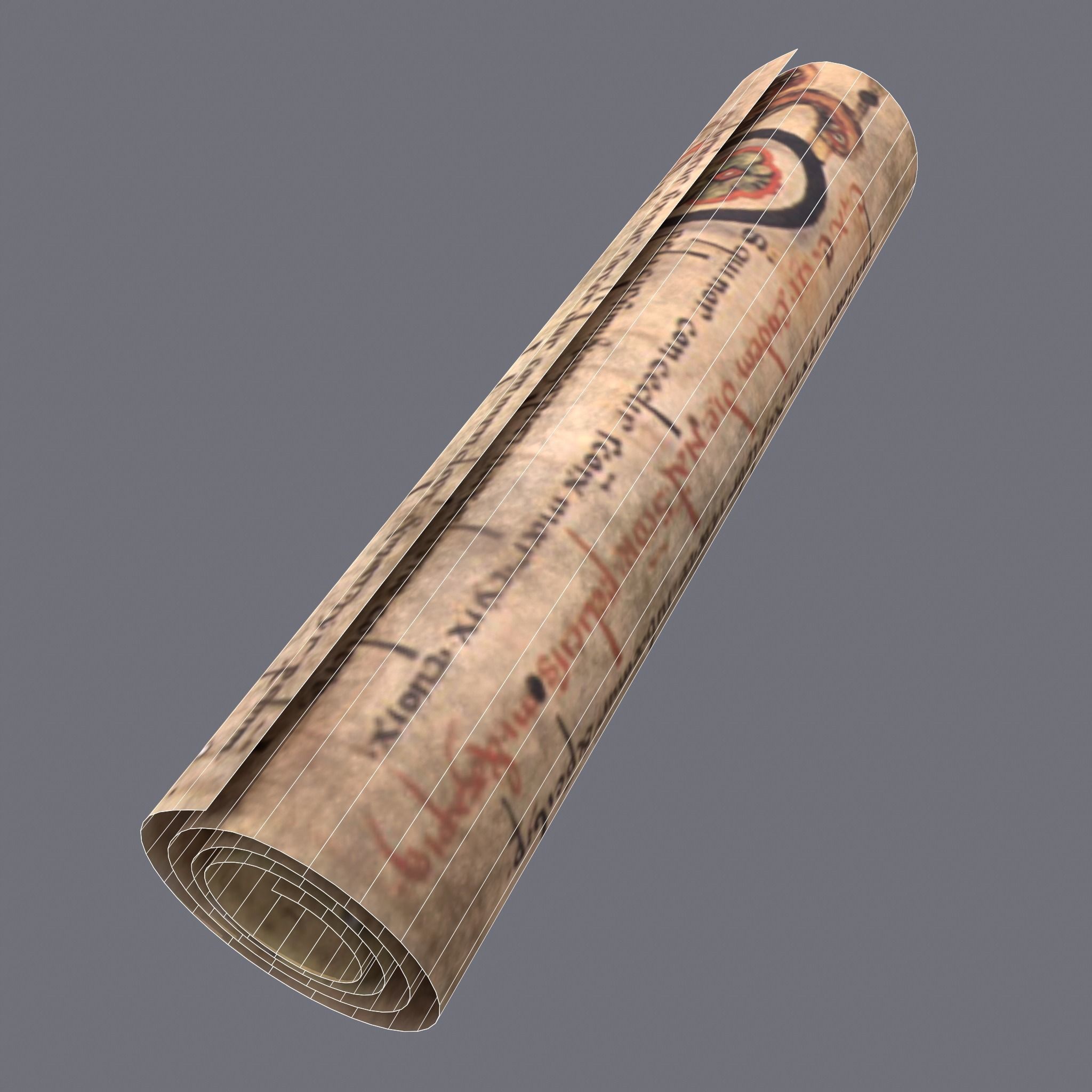 Scrolls Shelf and Holder 3D Model Collection_119