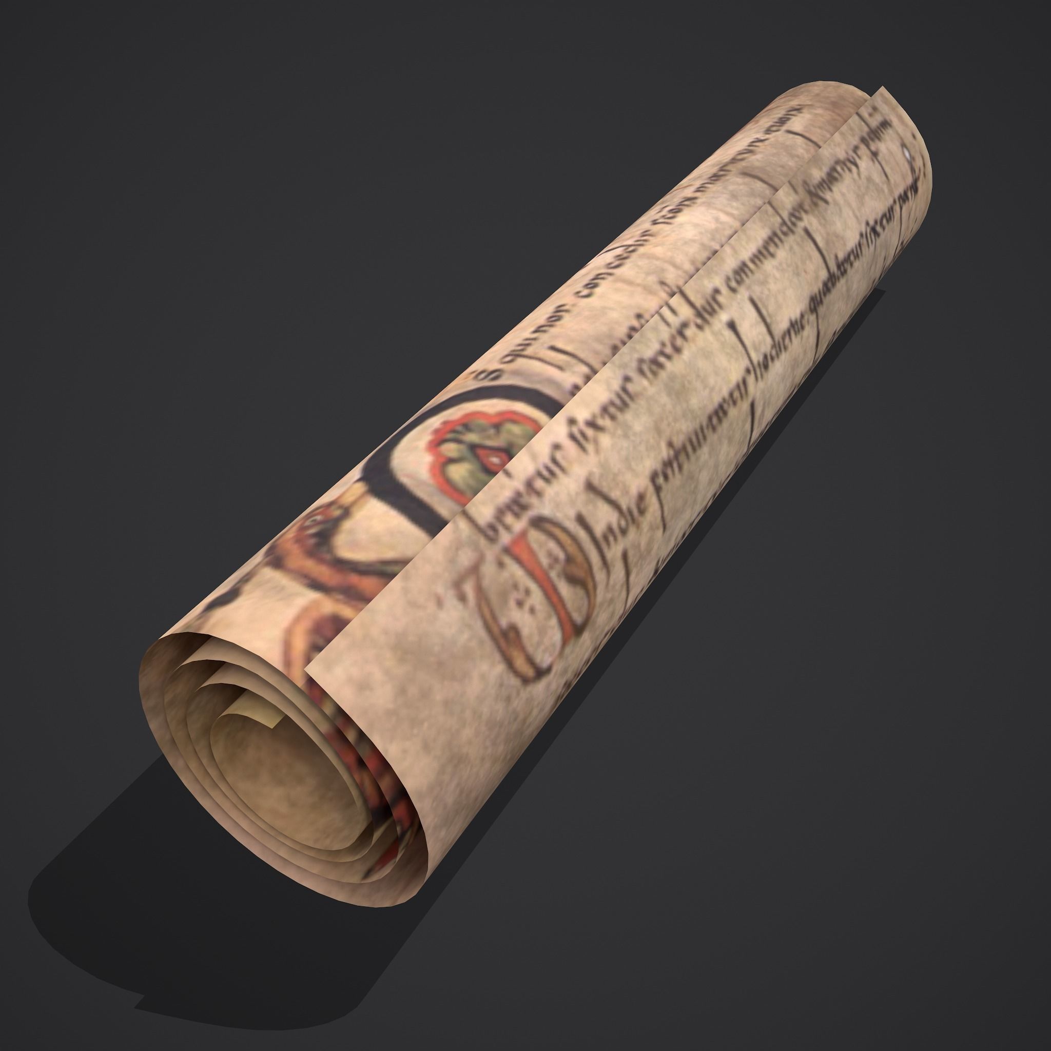 Scrolls Shelf and Holder 3D Model Collection_115