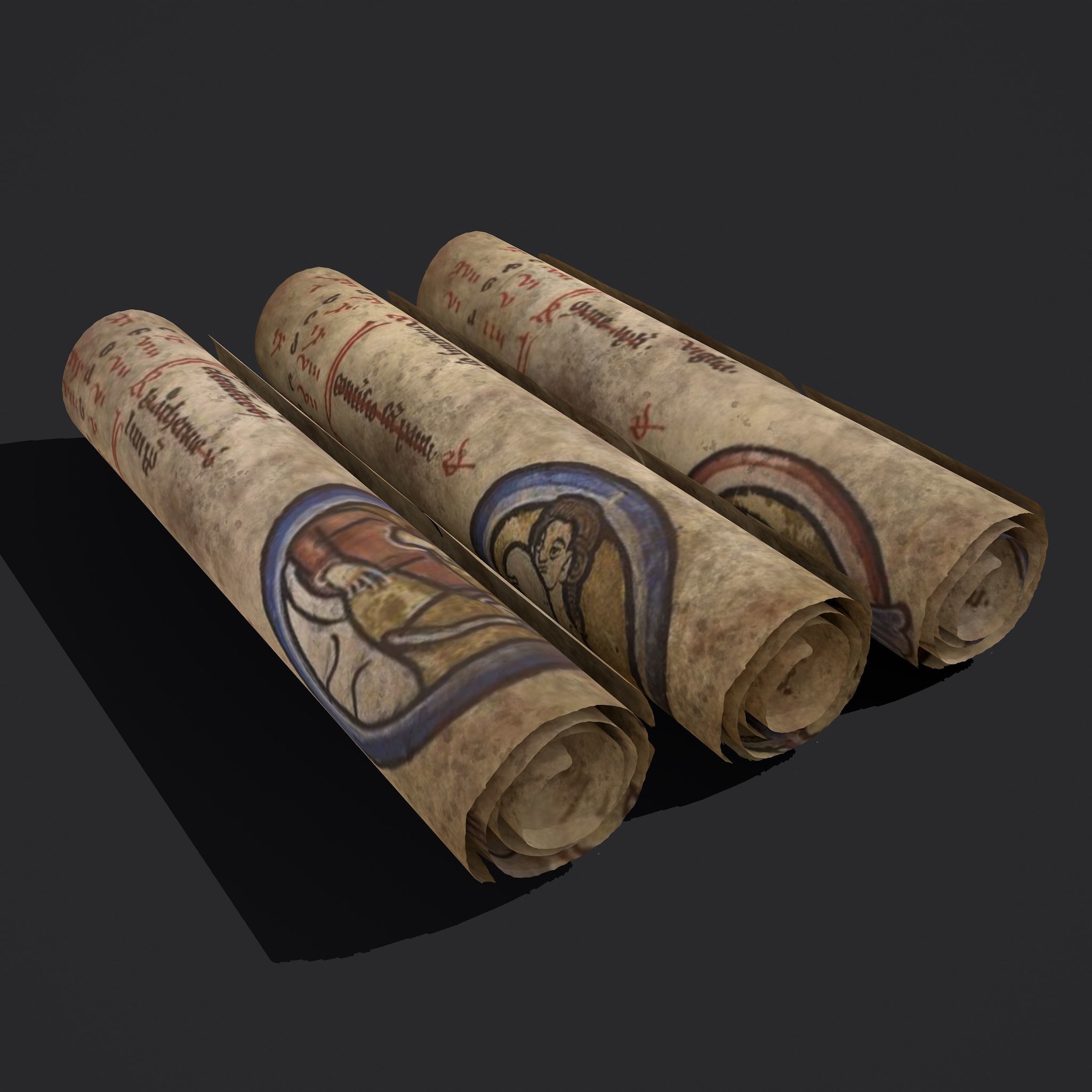 Scrolls Shelf and Holder 3D Model Collection_92
