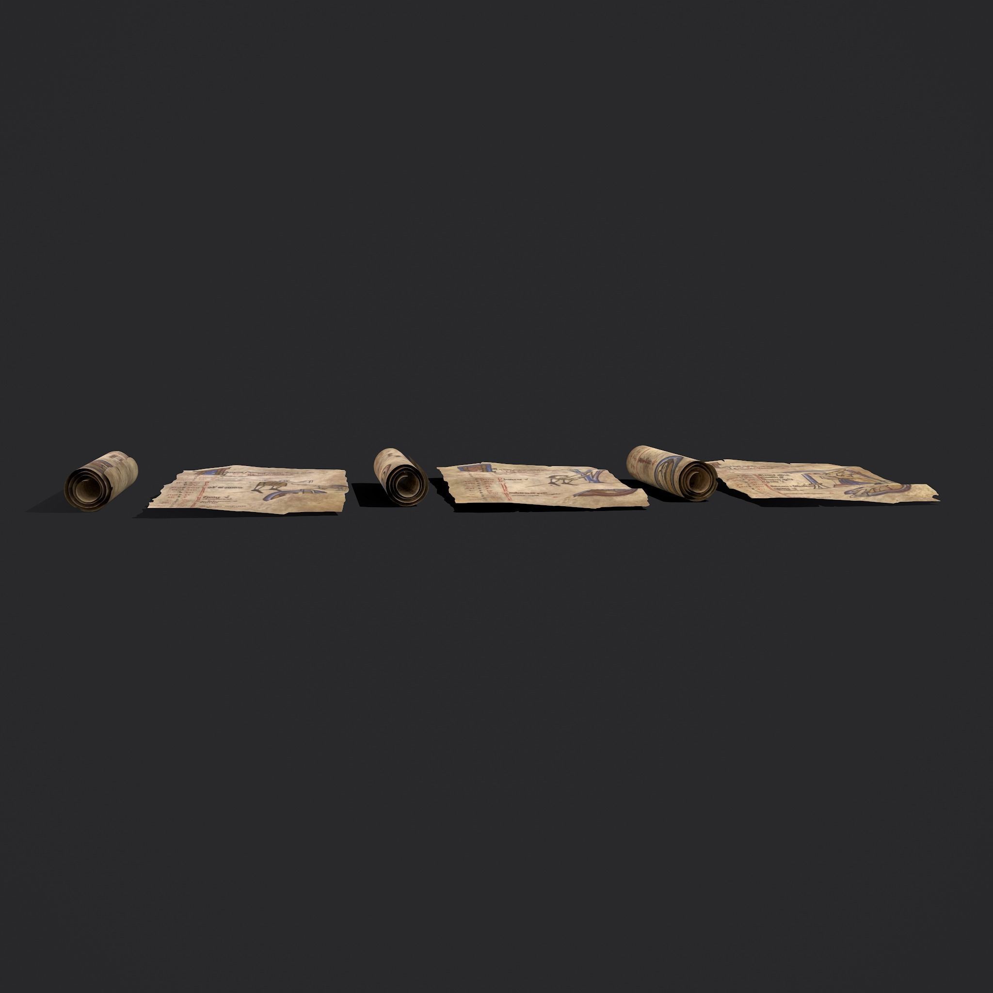 Scrolls Shelf and Holder 3D Model Collection_86