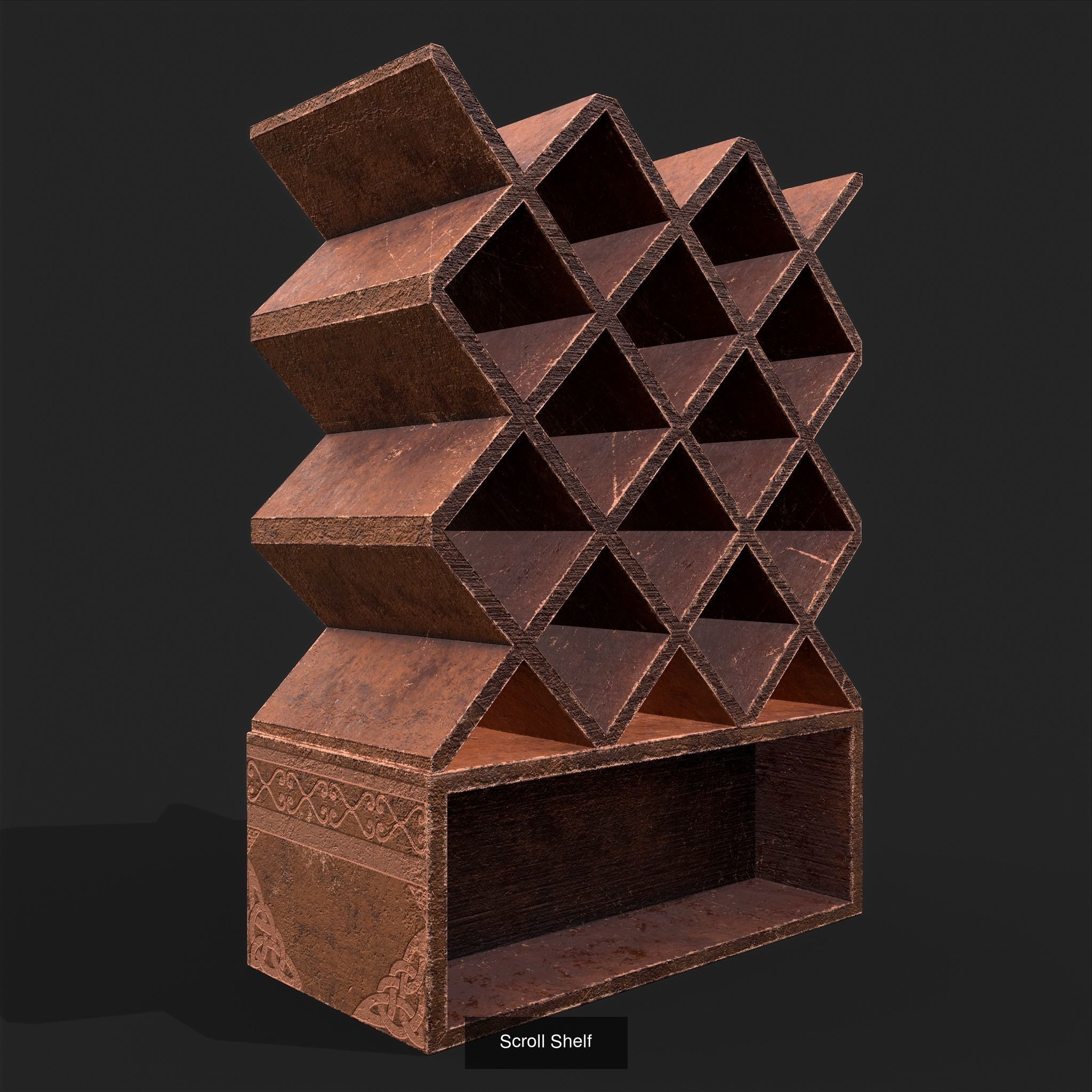 Scrolls Shelf and Holder 3D Model Collection_26