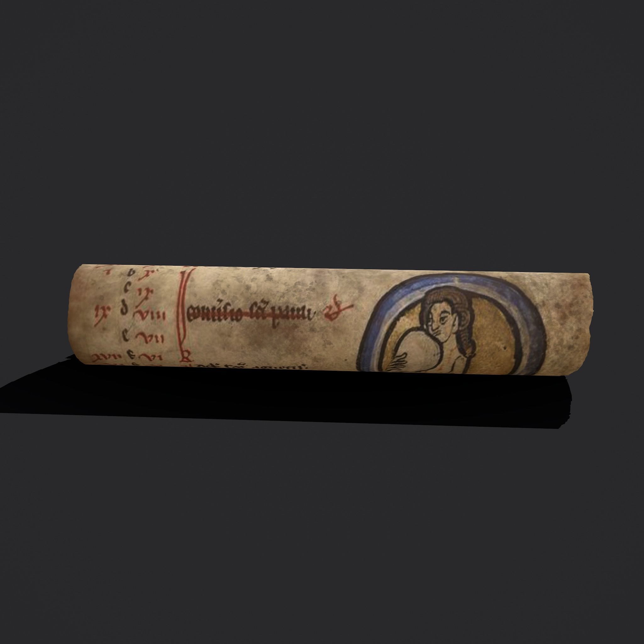 Scrolls Shelf and Holder 3D Model Collection_128