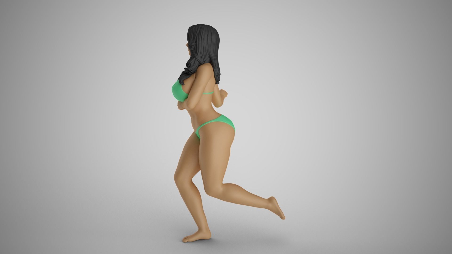 Girl Running in Water 3D print model_9