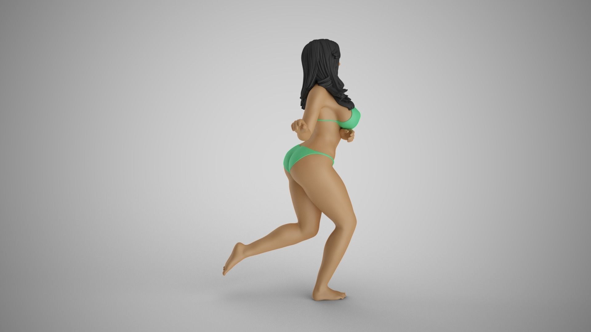 Girl Running in Water 3D print model_5