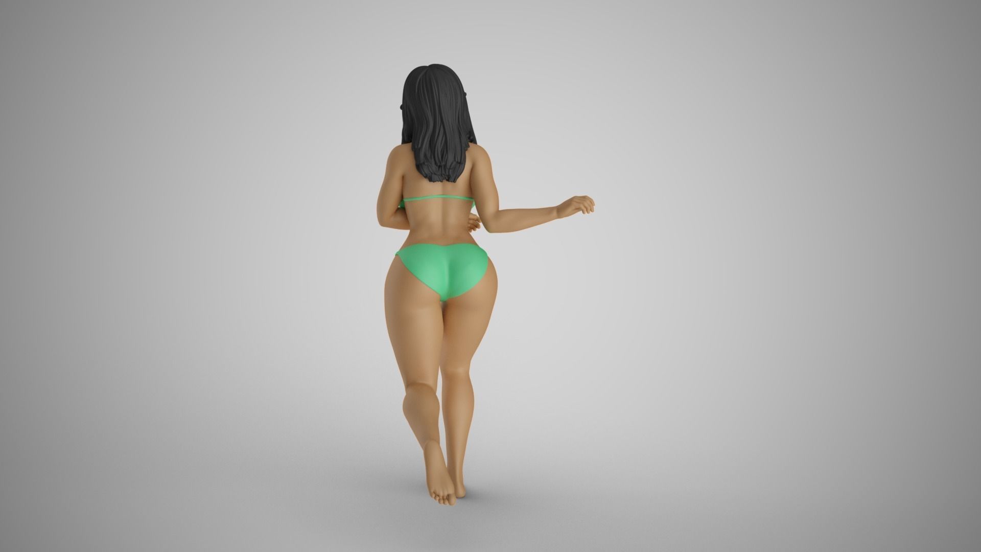 Girl Running in Water 3D print model_7