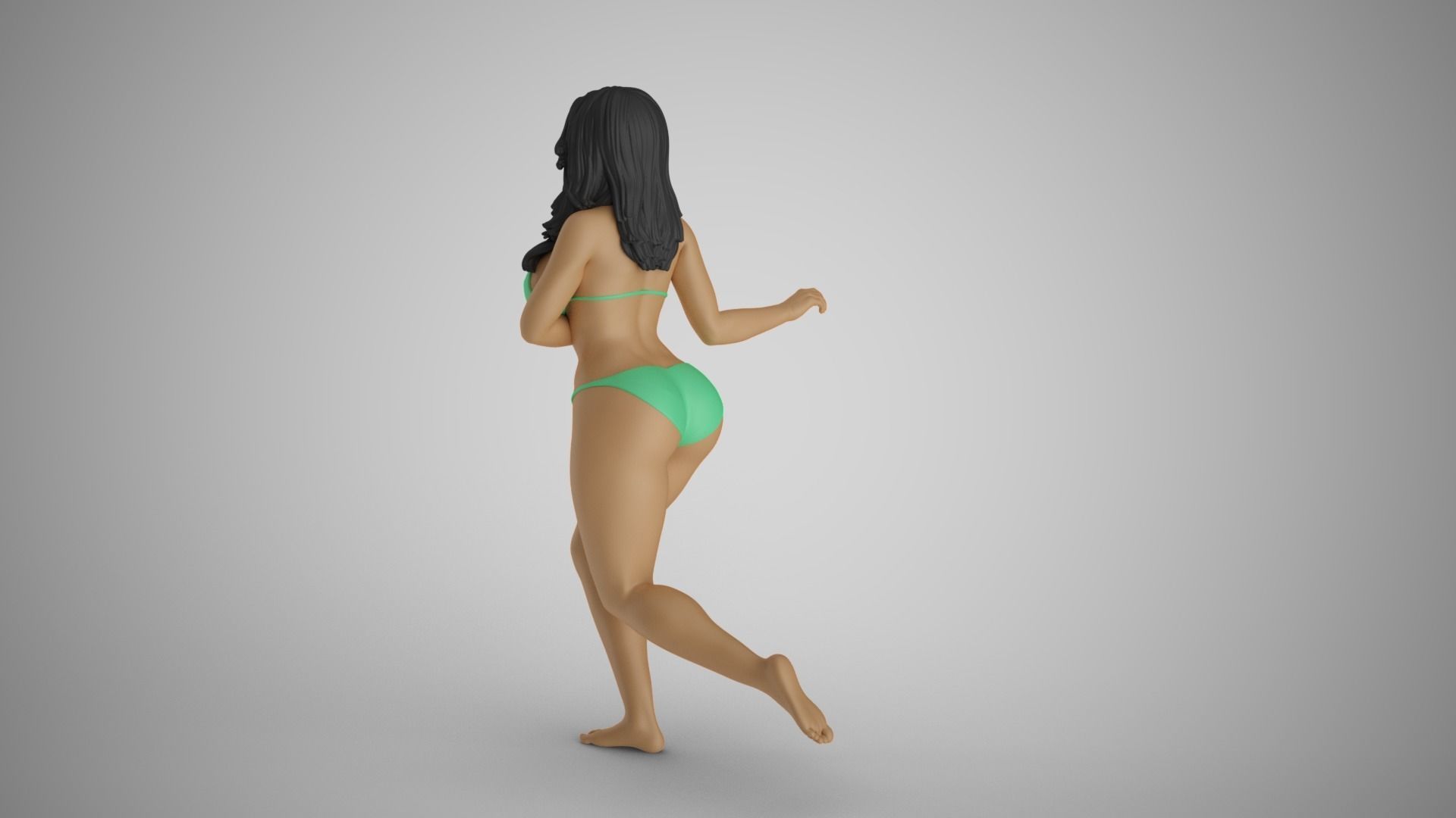 Girl Running in Water 3D print model_8
