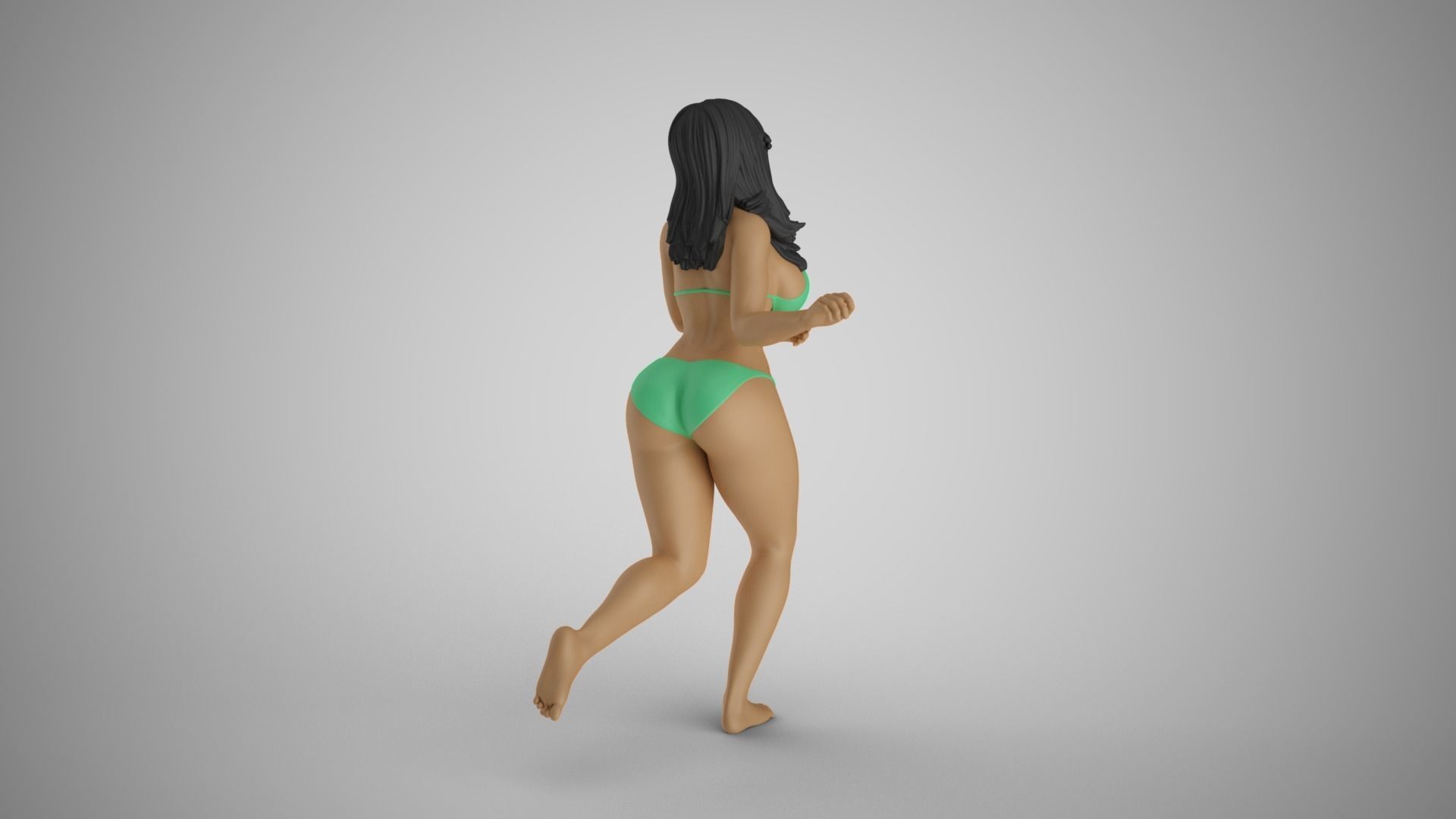 Girl Running in Water 3D print model_6