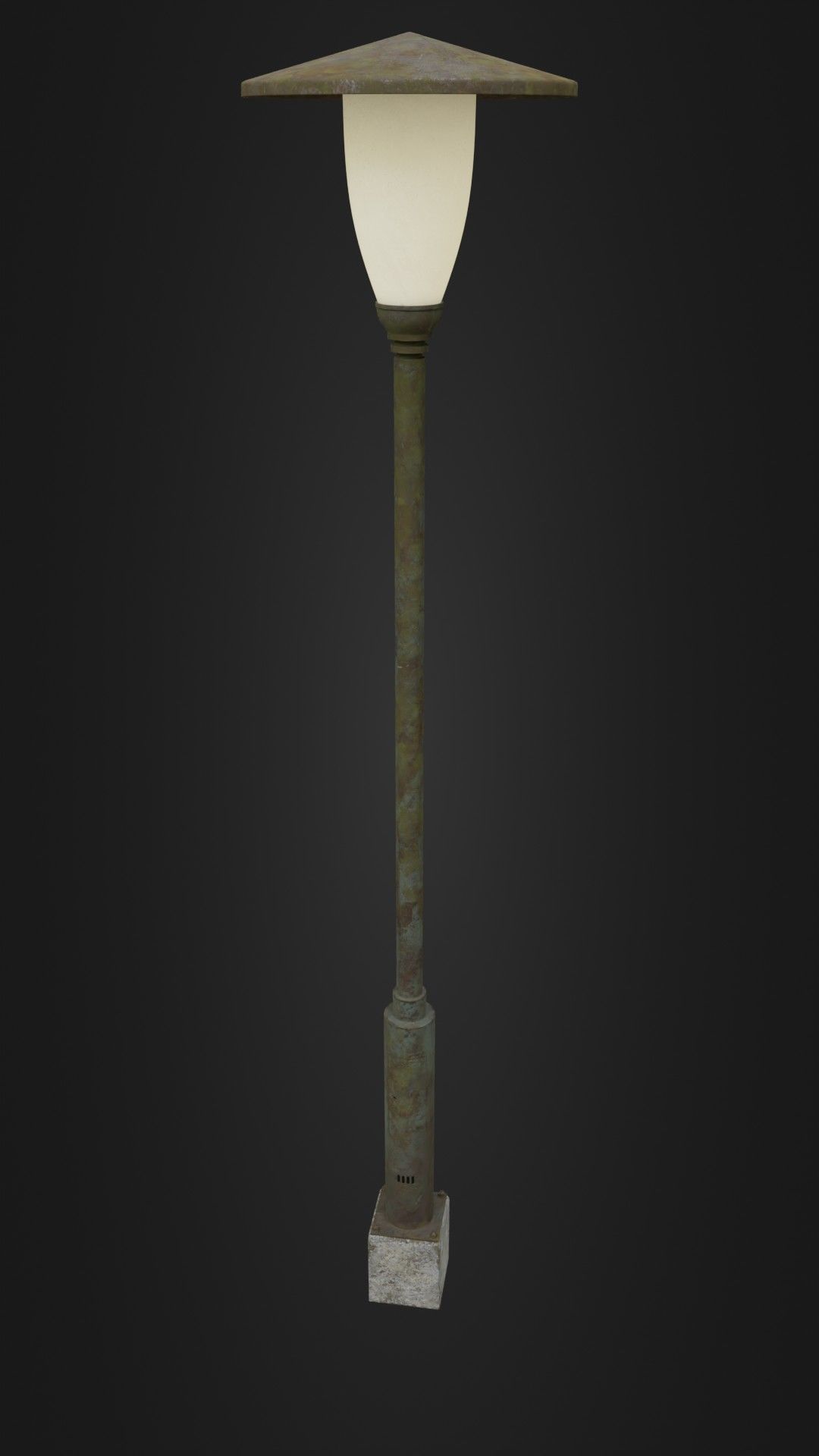 Old Worn Street Light Street lamp 02 Low-poly 3D model_40