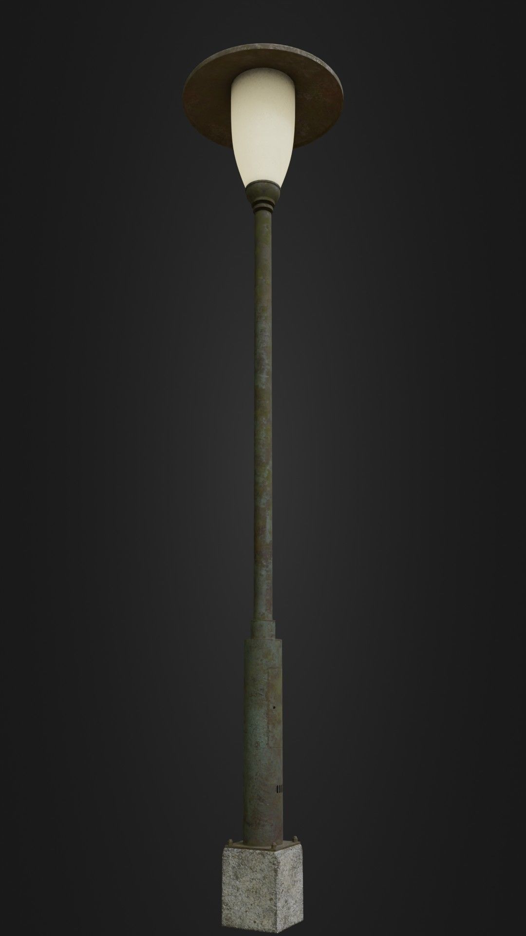 Old Worn Street Light Street lamp 02 Low-poly 3D model_8