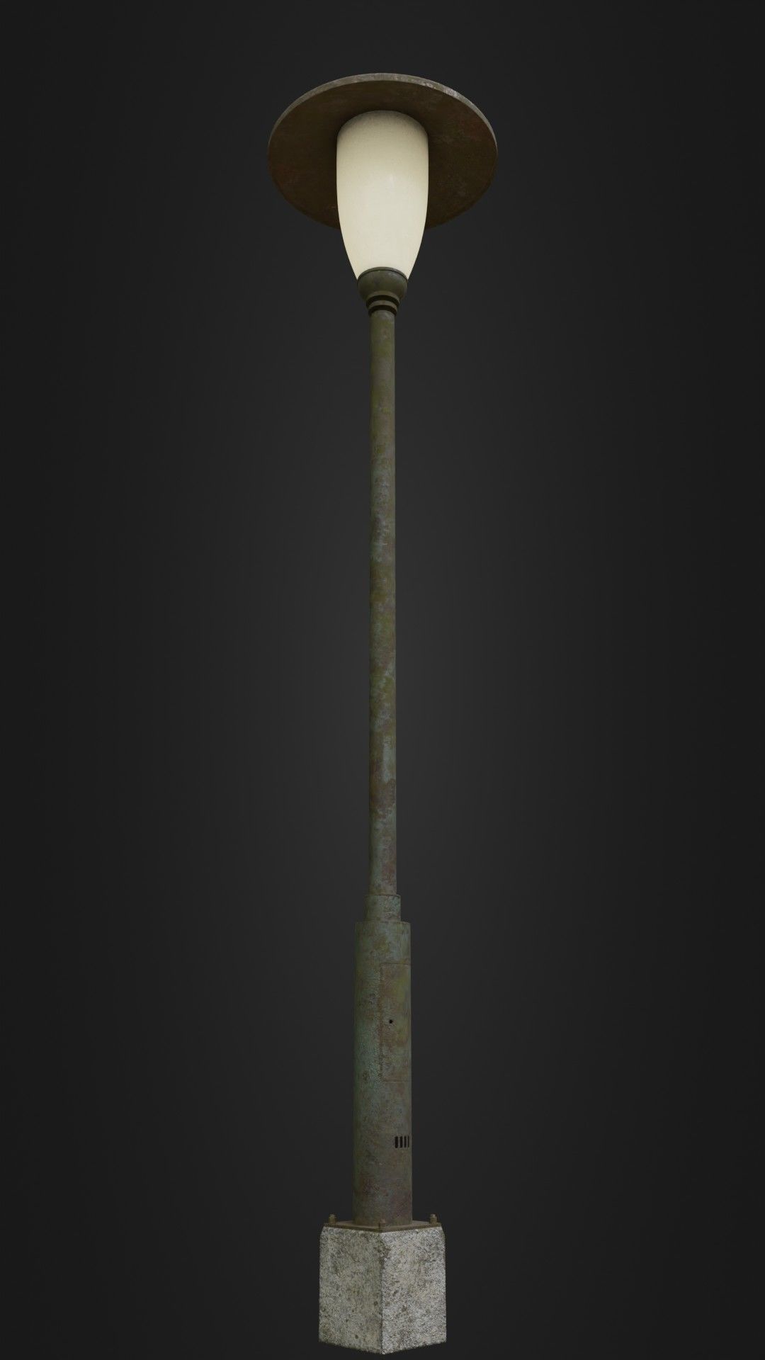 Old Worn Street Light Street lamp 02 Low-poly 3D model_6
