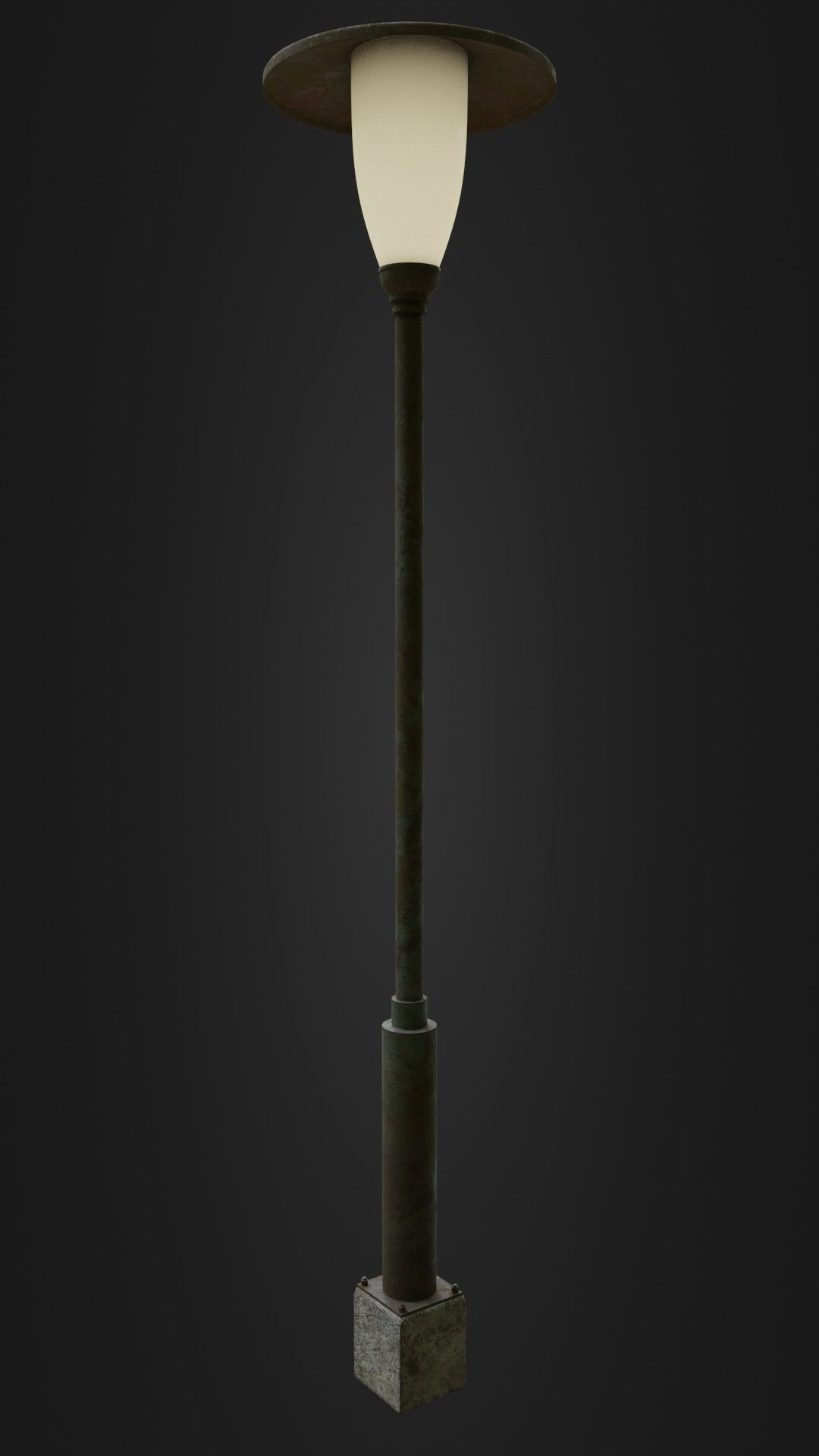Old Worn Street Light Street lamp 02 Low-poly 3D model_25