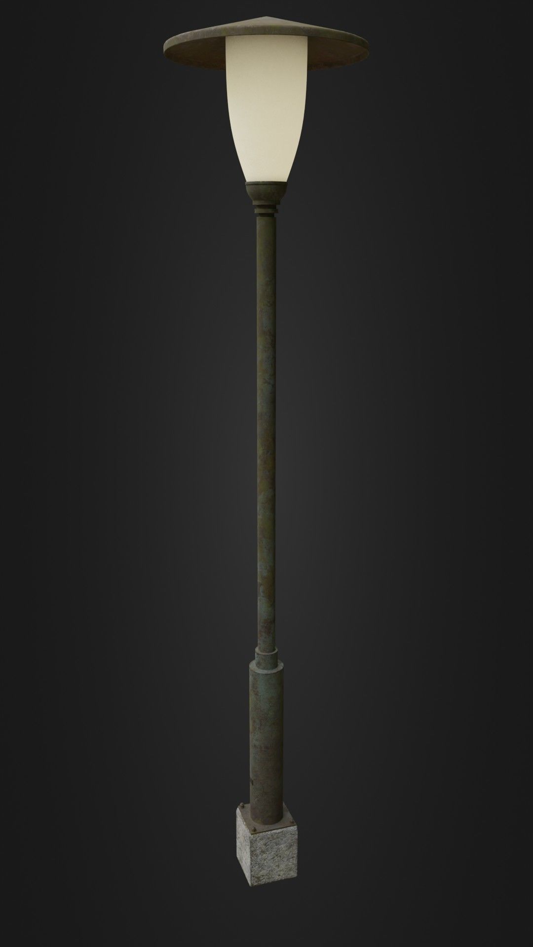 Old Worn Street Light Street lamp 02 Low-poly 3D model_33