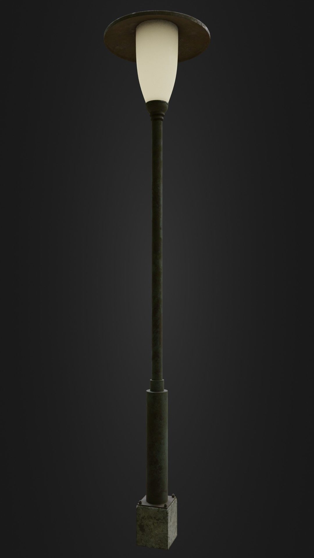 Old Worn Street Light Street lamp 02 Low-poly 3D model_19