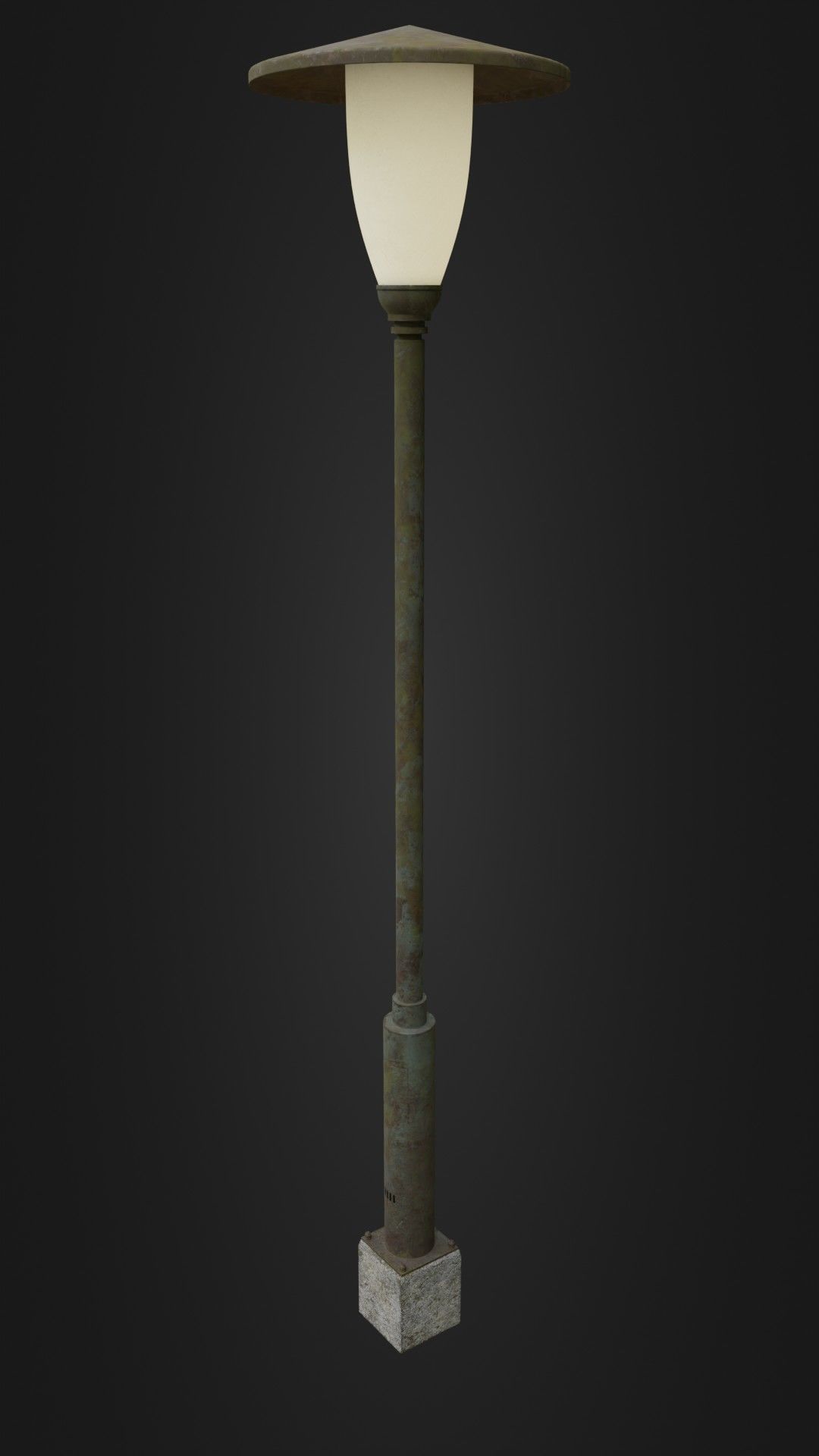 Old Worn Street Light Street lamp 02 Low-poly 3D model_35