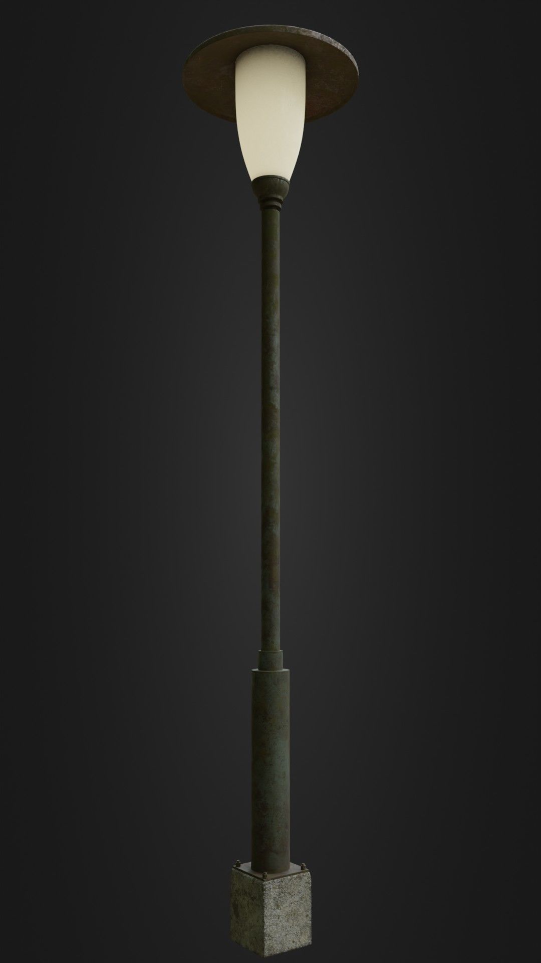 Old Worn Street Light Street lamp 02 Low-poly 3D model_15