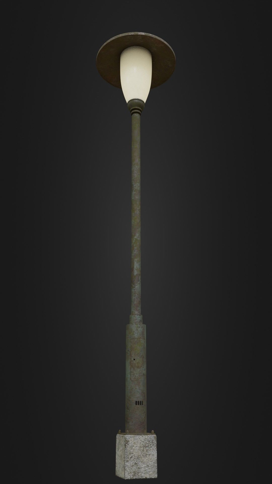 Old Worn Street Light Street lamp 02 Low-poly 3D model_3