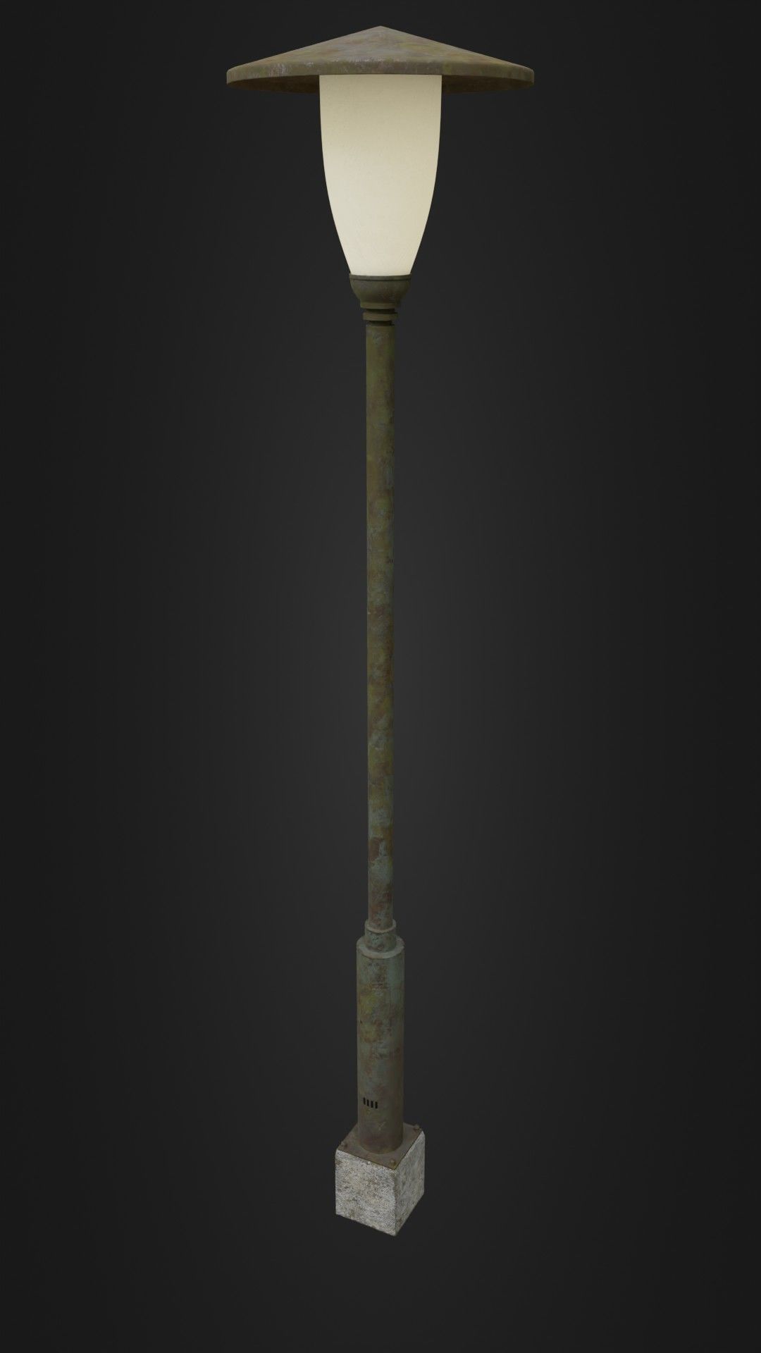 Old Worn Street Light Street lamp 02 Low-poly 3D model_38