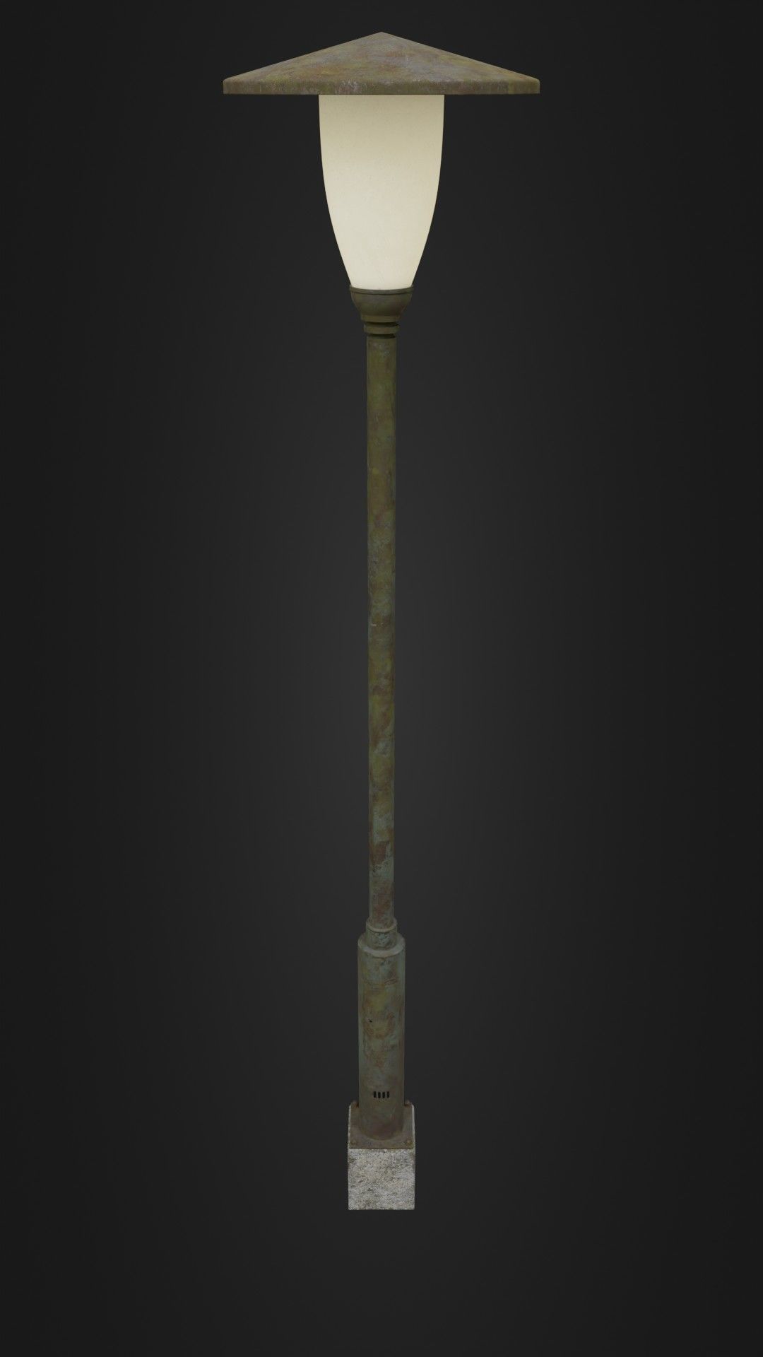 Old Worn Street Light Street lamp 02 Low-poly 3D model_41