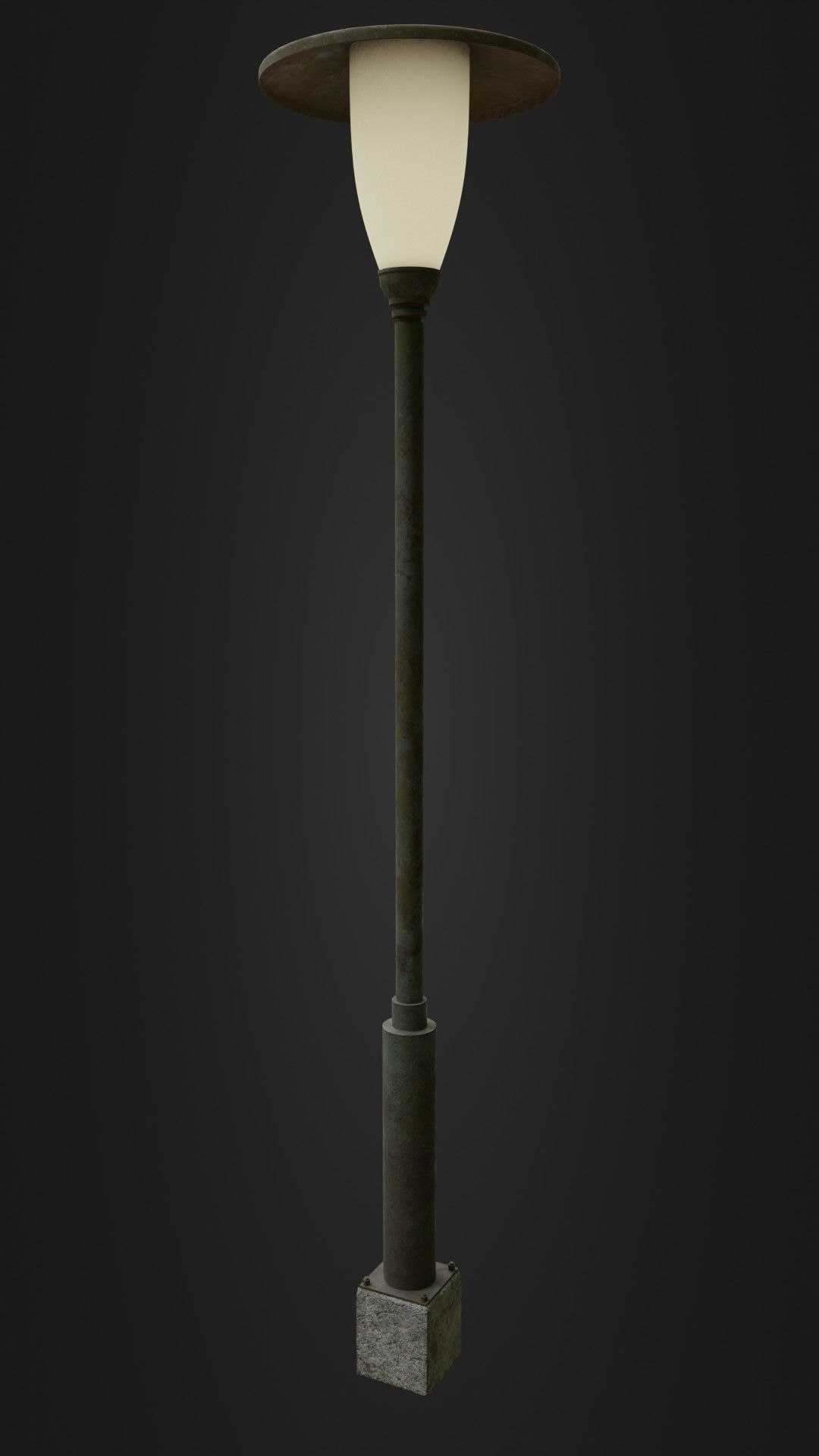 Old Worn Street Light Street lamp 02 Low-poly 3D model_28