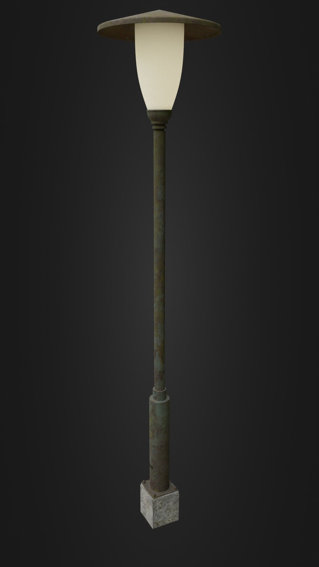 Old Worn Street Light Street lamp 02 Low-poly 3D model_34