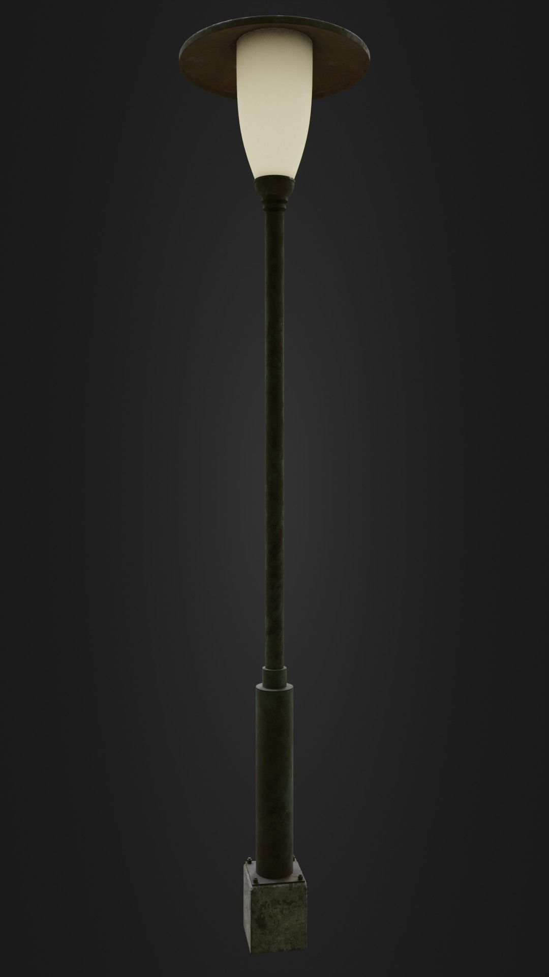 Old Worn Street Light Street lamp 02 Low-poly 3D model_22