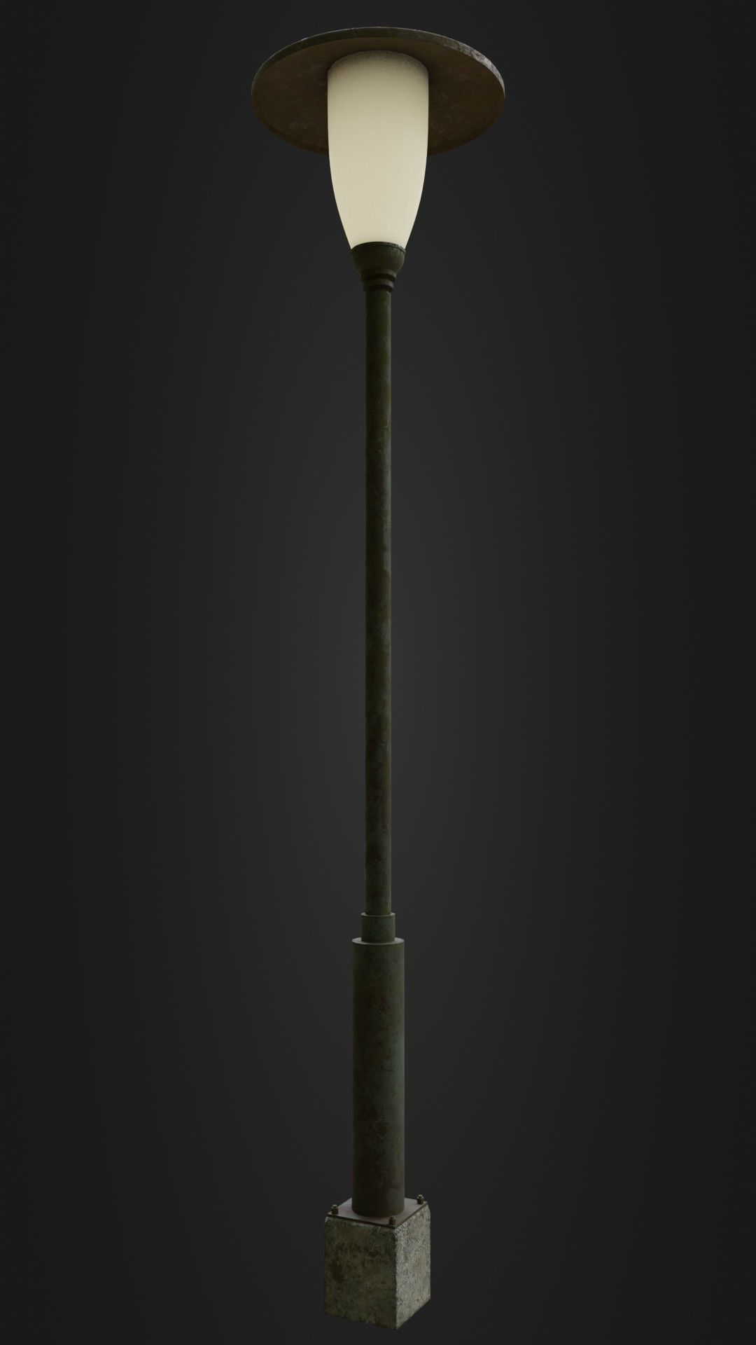 Old Worn Street Light Street lamp 02 Low-poly 3D model_18