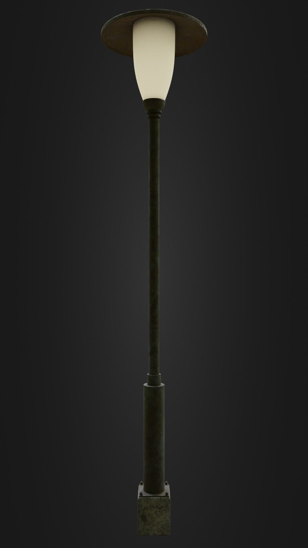 Old Worn Street Light Street lamp 02 Low-poly 3D model_21