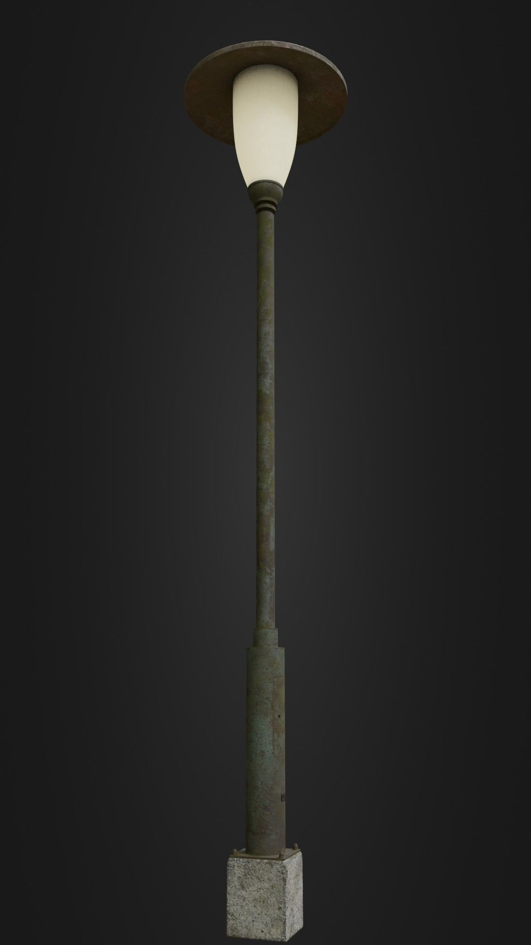 Old Worn Street Light Street lamp 02 Low-poly 3D model_9