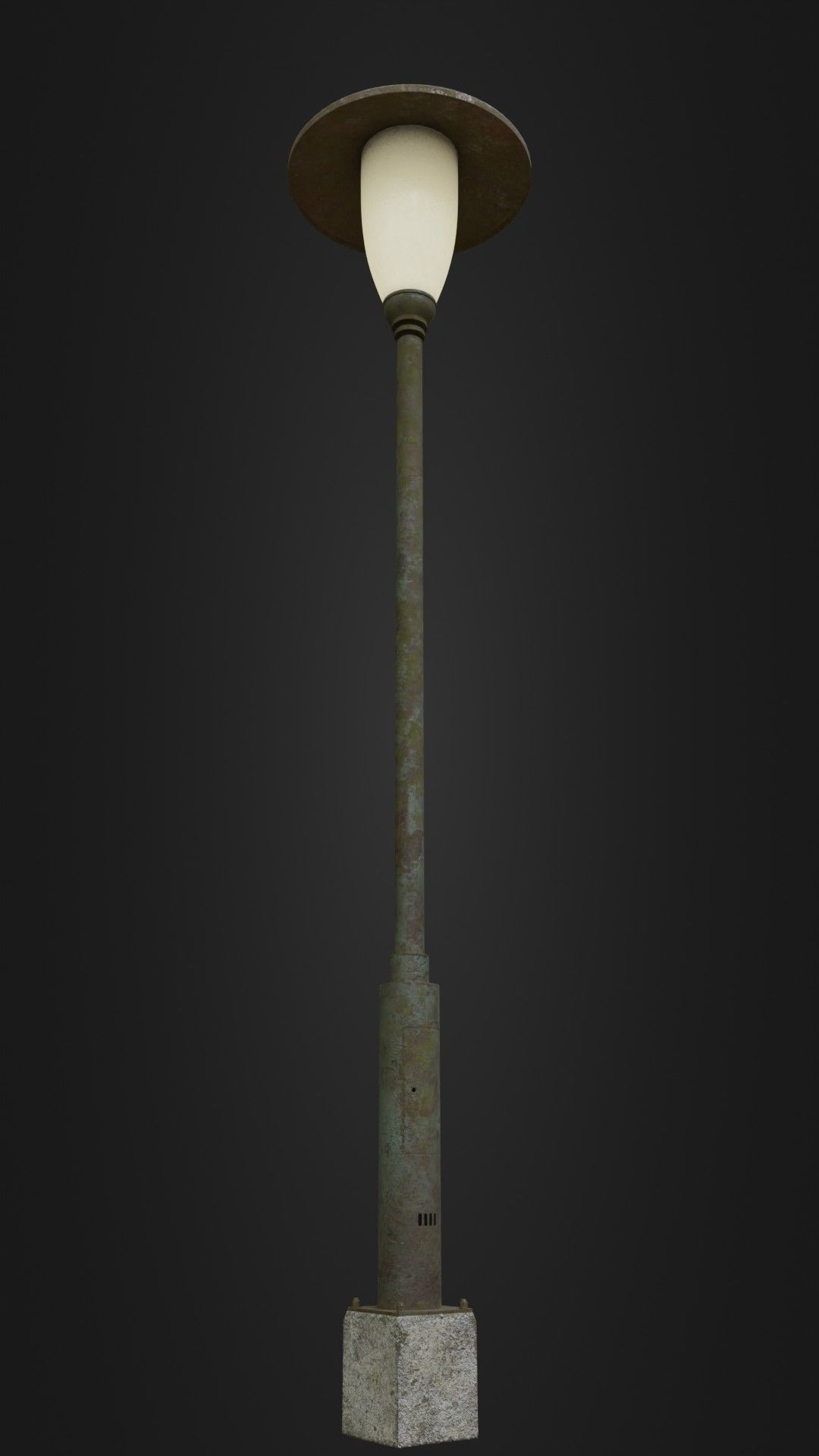 Old Worn Street Light Street lamp 02 Low-poly 3D model_5