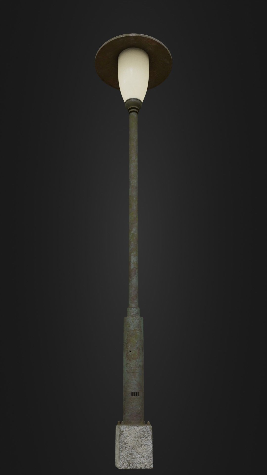 Old Worn Street Light Street lamp 02 Low-poly 3D model_2