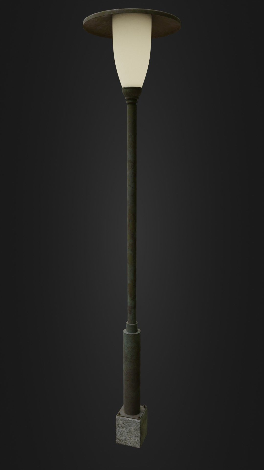 Old Worn Street Light Street lamp 02 Low-poly 3D model_29