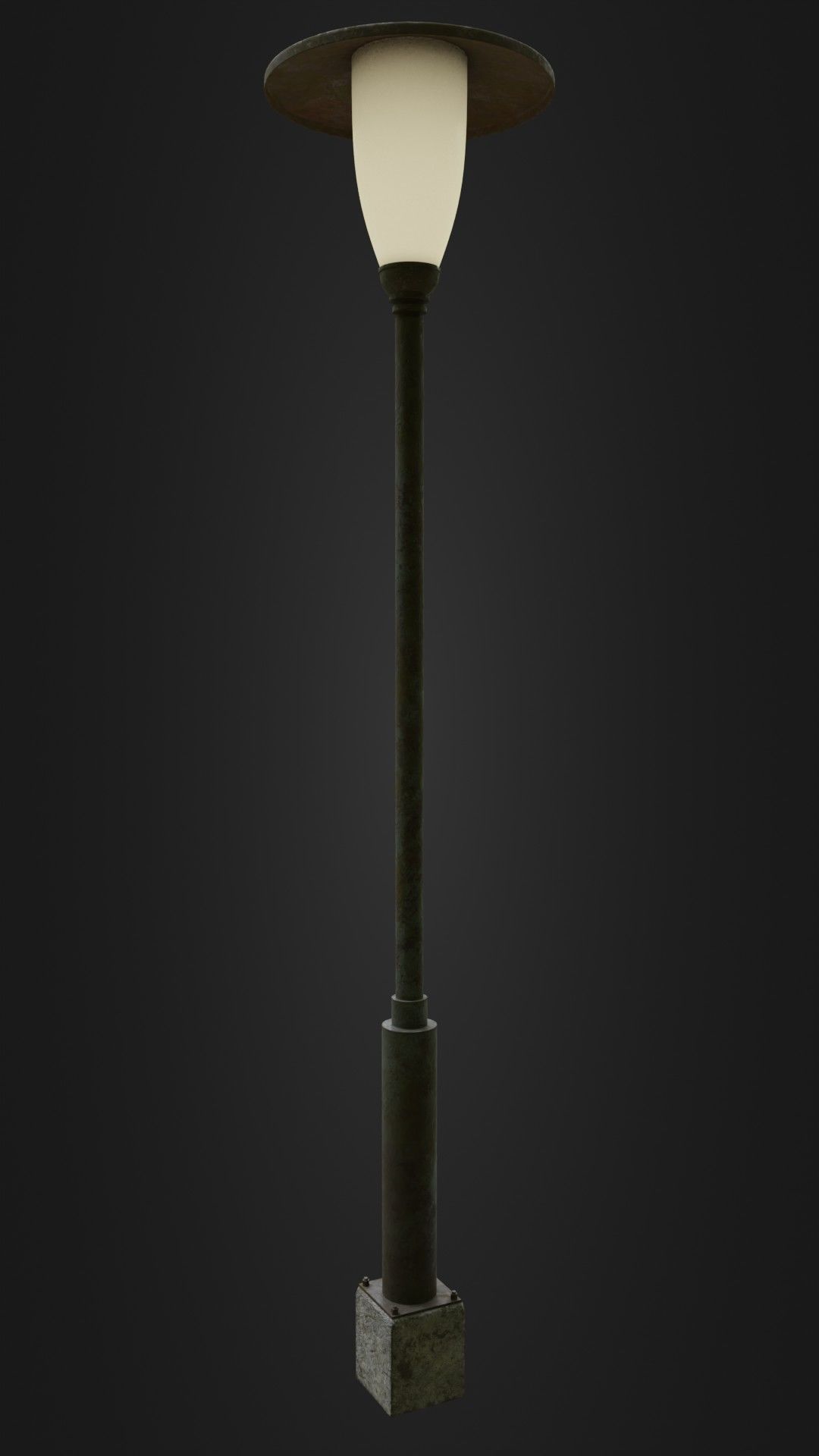 Old Worn Street Light Street lamp 02 Low-poly 3D model_24